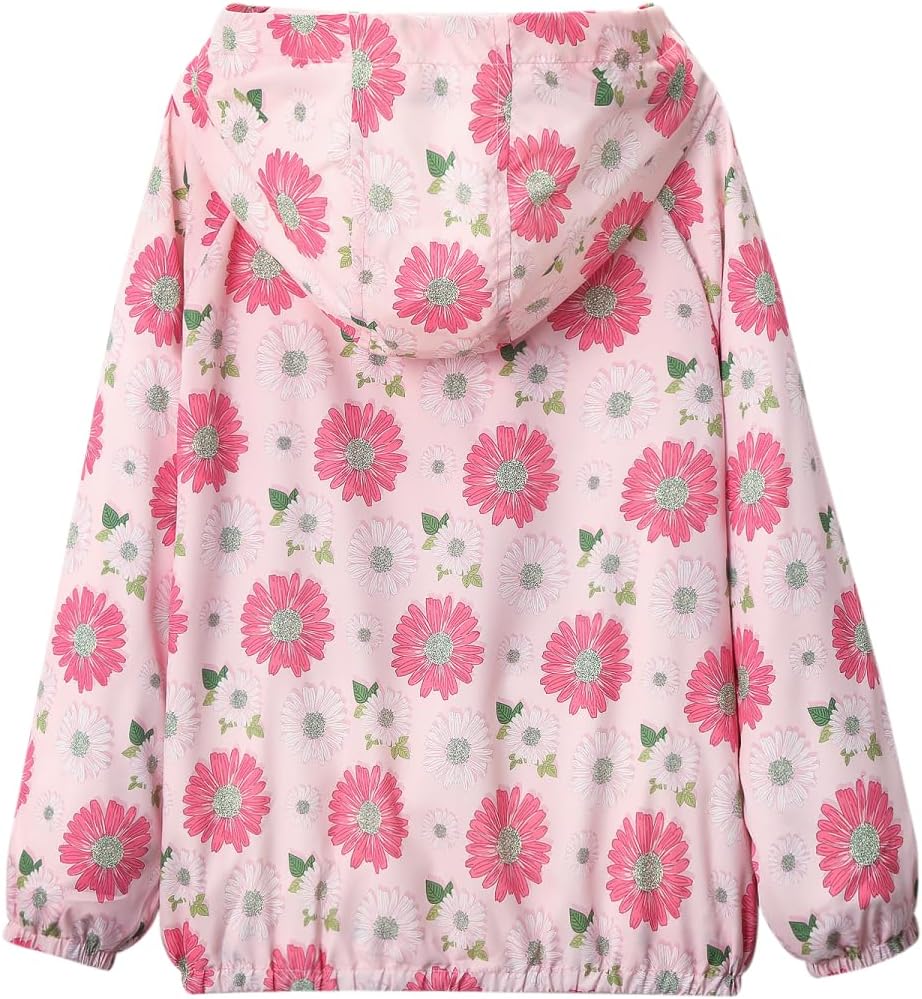 WELAKEN Lightweight Jacket for Girls Kids & Toddler II Girls' Print Water-Resistant Jacket