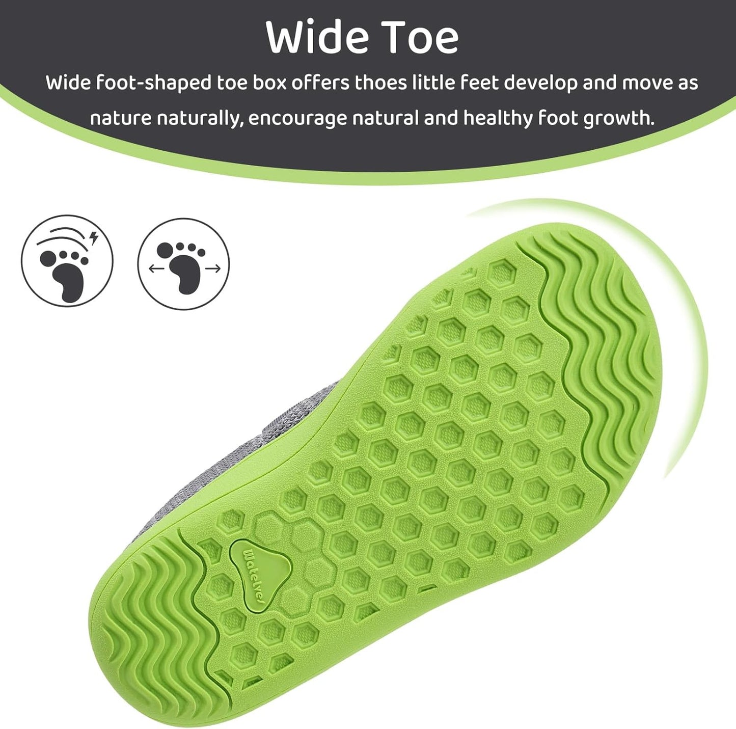 WateLves Toddler Little Kids Wide Barefoot Shoes The First Walking Shoes Girls Boys Breathable Zero Drop Minimalist Sneakers with Wide Toe Box Natural to Grow