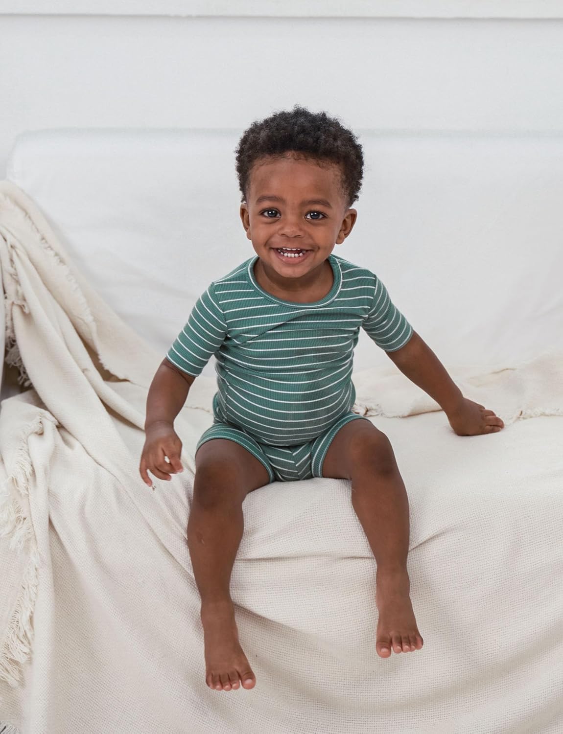 AVAUMA Stripe Pattern Baby Boys Girls Pajama Set Kids Toddler Snug fit Ribbed Sleepwear pjs for Daily Life Style