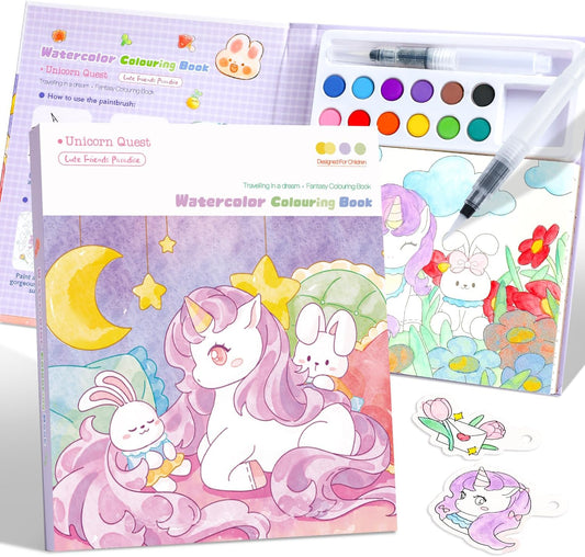 gesboole Paint with Water Coloring Books for Kids Ages 3-5, 4-8 – Cute Coloring Book for Teens,Arts and Crafts for Kids Ages 3 4 5 6 7 8+, Birthday Gift Toys for Girls Boys,Travel Toys -Unicorn