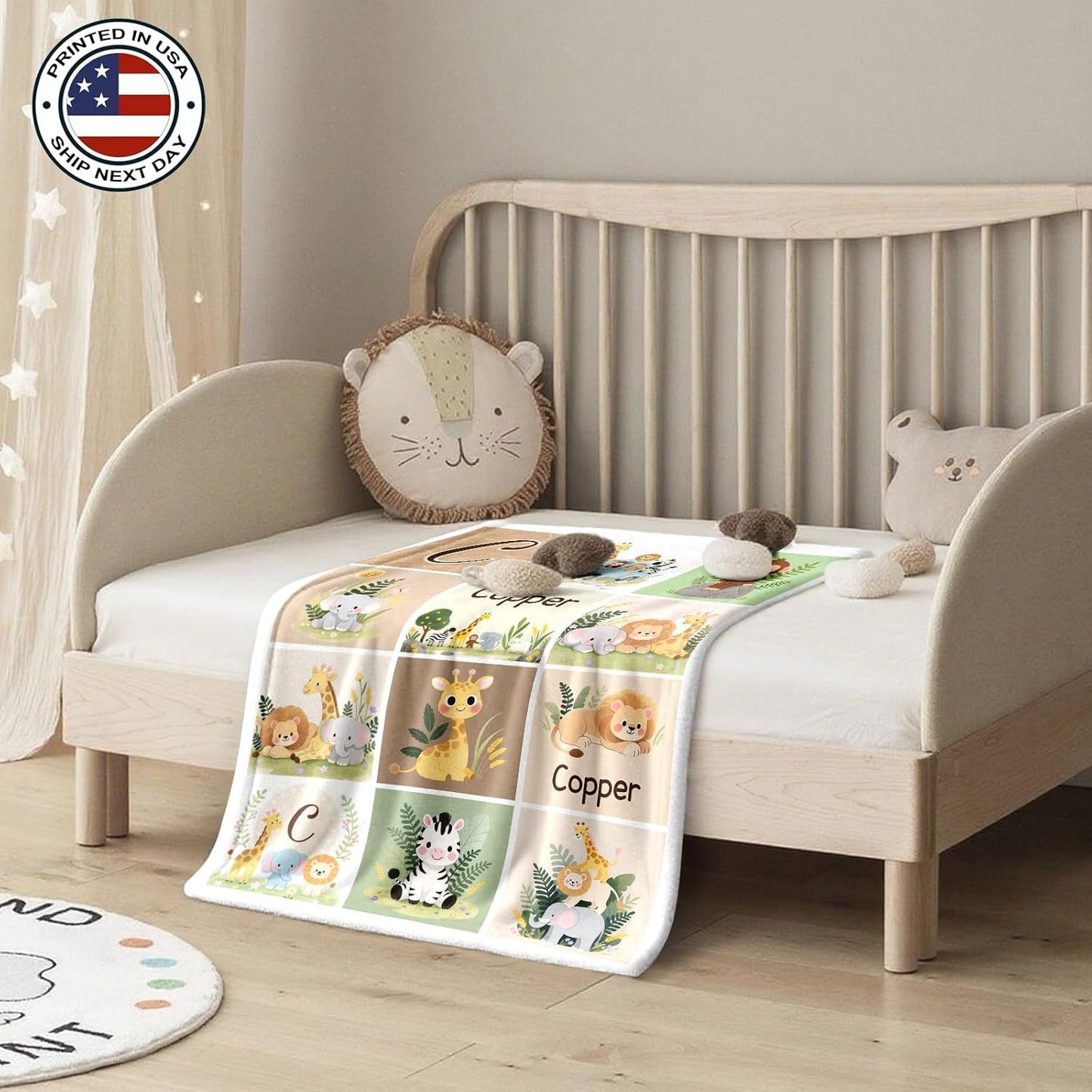 Ship Next Day, Personalized Baby Blanket – Printed in USA, Custom Baby Blanket for Boys & Girls, Baby Blanket with Name, Baby Shower, Easter, Christmas, Birthday Newborn & Toddler Gifts, Baby Gifts