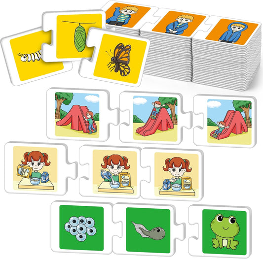 Sequencing Puzzle Cards,Sequence Board Game for Kids,Speech Therapy Materials for Autism,Storytelling,Social Skills,Sentence Building,Toddler Puzzles,Learning Activities,Classroom &Homeschool