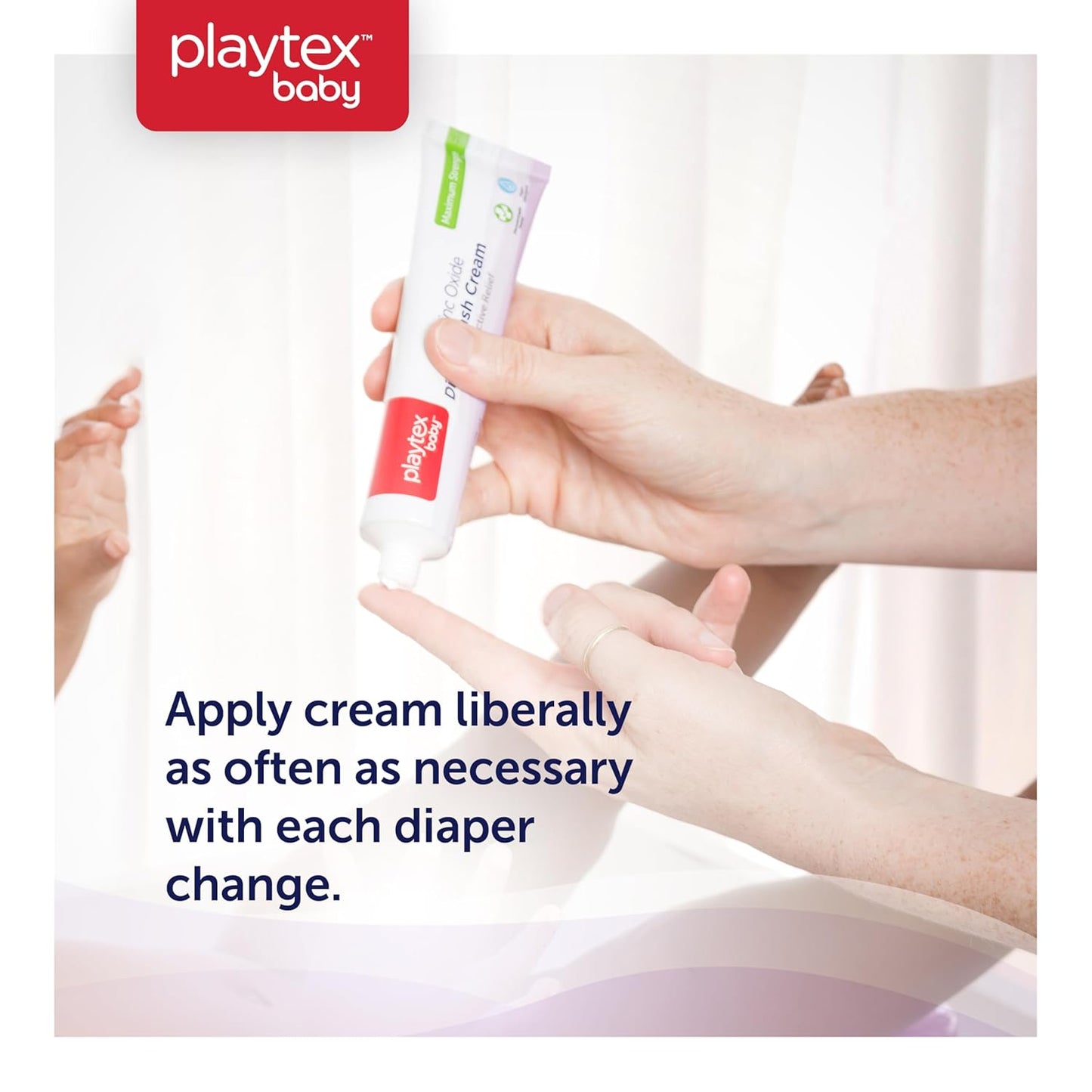 Playtex Baby Diaper Rash Cream, 2.5 oz. Tube, 3-Pack, Dermatologist Tested 40% Zinc Oxide Diaper Cream, Fragrance Free, Hypoallergenic, Free of Dye, Parabens and Phthalates