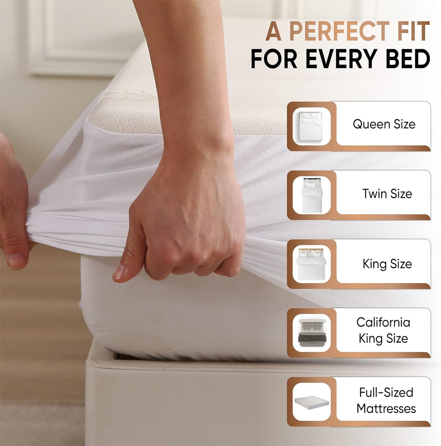 Waterproof Organic Mattress Protector Twin XL - Organic Cotton Breathable Mattress Pad Cover - 200 GSM Comfort - Deep Pocket - Fitted Comfort