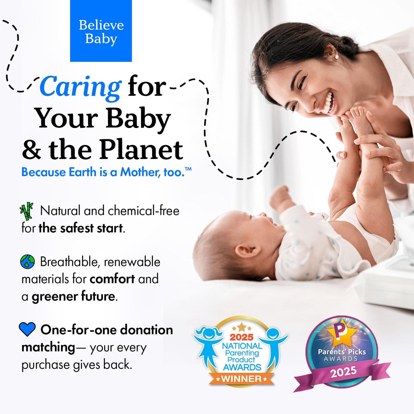 Believe Viscose Bamboo Baby Wipes 80pc x 4 Packs (320ct), Multi-Use Water Based Wipes Baby Sensitive Skin, Hypoallergenic and Fragrance Free for Babies – Gentle Plant-Based Viscose Bamboo Wet Wipe