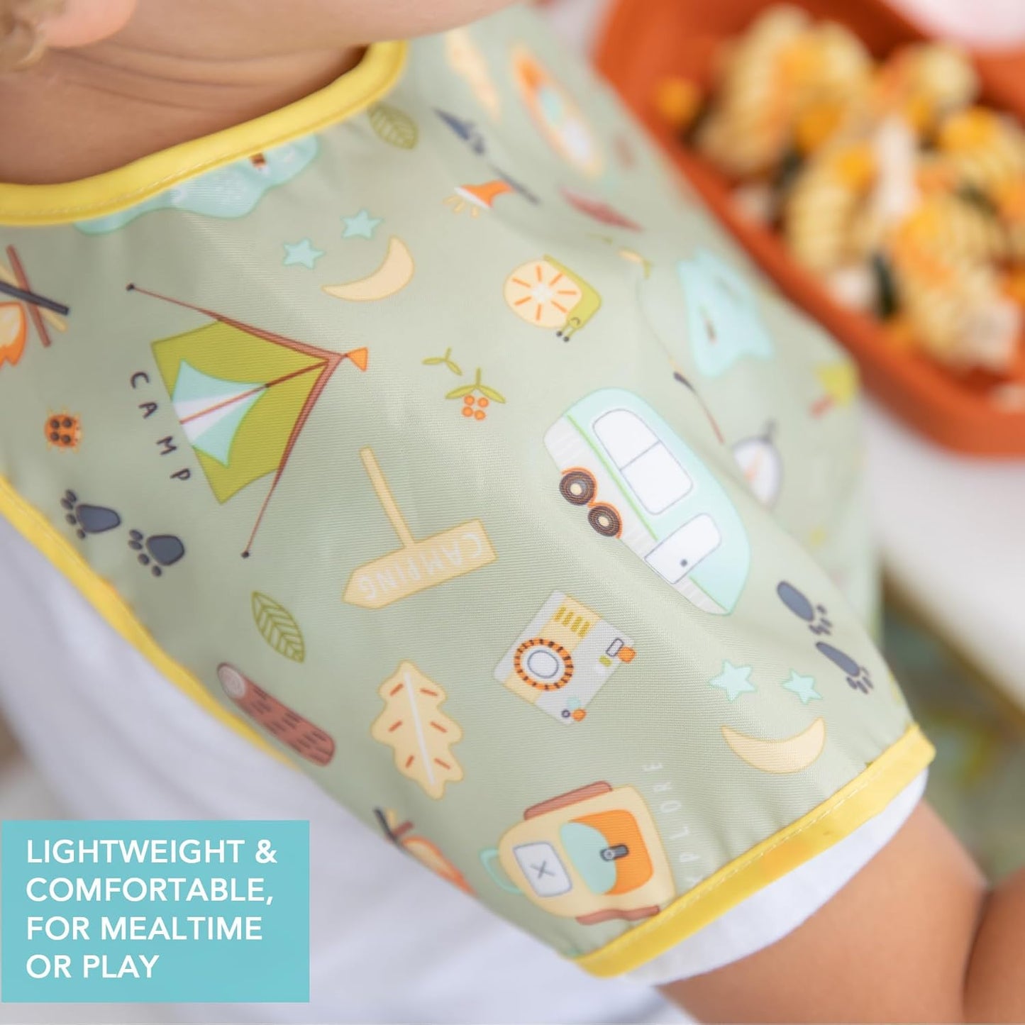 Bumkins Bibs - Toddler Bibs, Waterproof, Large for 1-3 Years, Short Sleeve