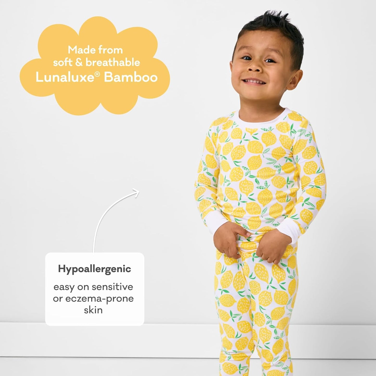 Little Sleepies Two-Piece Pajama Set for Boys & Girls, Soft Viscose from Bamboo Toddler Pajamas for Kids, Family Matching PJs