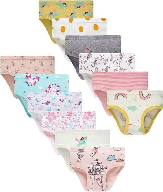 Finihen Girls Cotton Underwear Toddler Girls Panties Kids Briefs Multipacks.