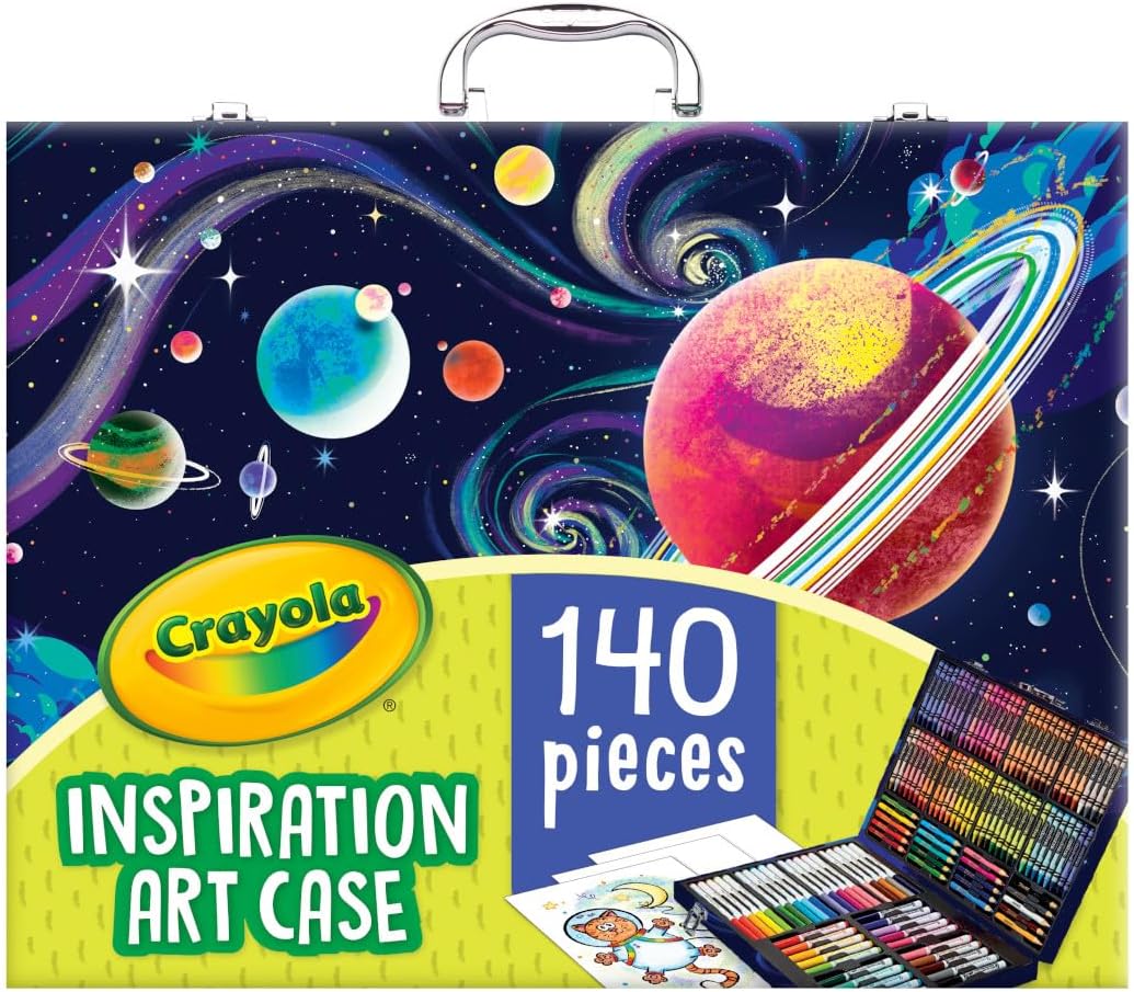 Crayola Inspiration Art Case Coloring Set, 140pc Space Theme – Art Kit for Kids, Crayons, Markers, Pencils, Gift for Boys & Girls, Ages 5, 6, 7, 8 [Amazon Exclusive]