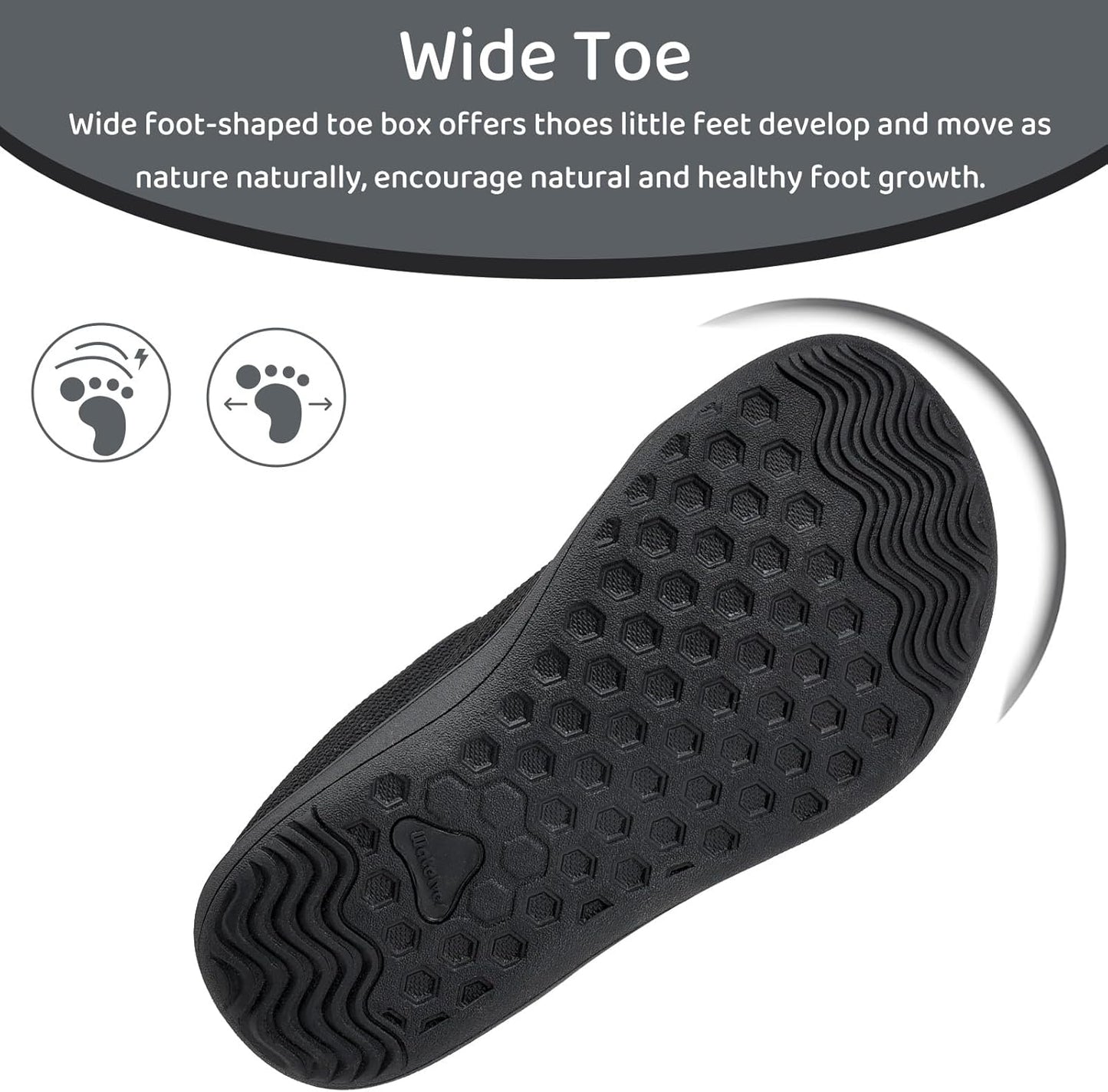 WateLves Toddler Little Kids Wide Barefoot Shoes The First Walking Shoes Girls Boys Breathable Zero Drop Minimalist Sneakers with Wide Toe Box Natural to Grow