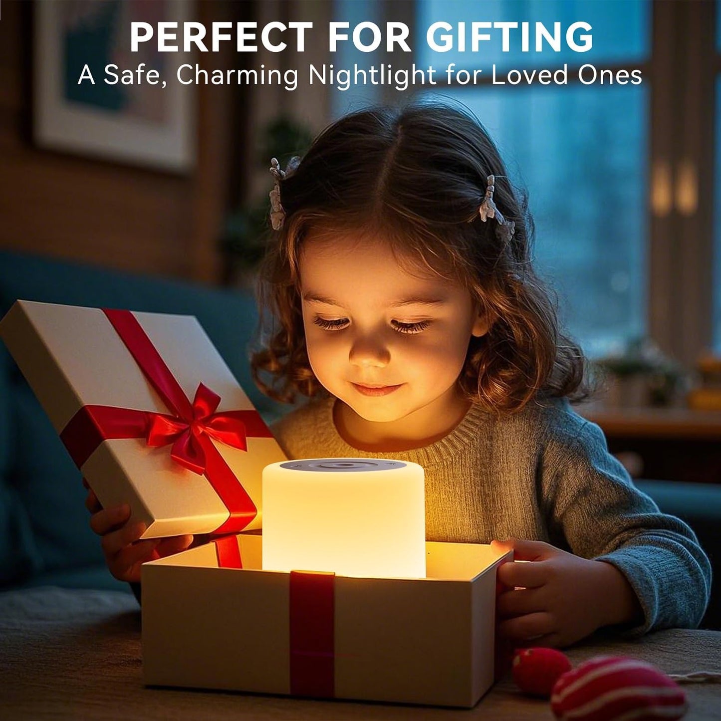 Night Light for Kids Baby, Dimmable Touch Lamp for Nursery, 11 RGB Colors 5 Brightness, Portable Rechargeable Bedside Table Lamp for Nightstand, Kids Night Light for Bedroom Living Room