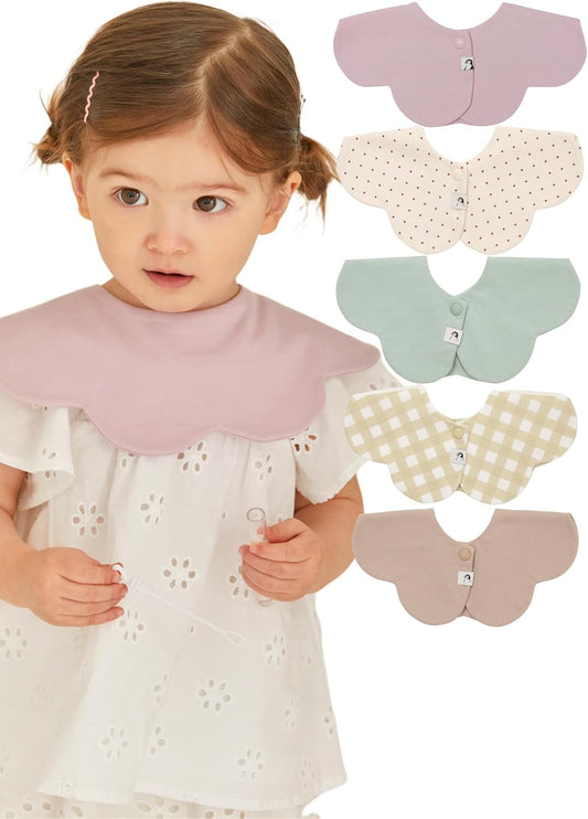 Konny Baby Bibs 5-Pack, 360 ° Rotate, Soft and Absorbent Bandana Drooling for Boys Girls baby Essentials