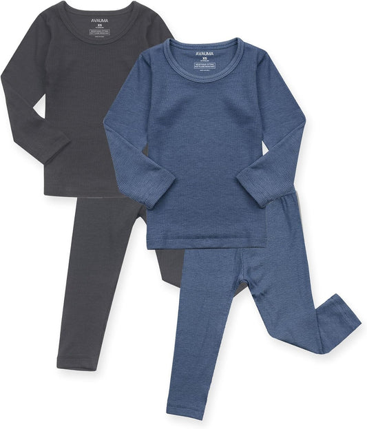 AVAUMA Baby Boys Girls Pajama Set Kids Toddler Snug fit Ribbed Sleepwear pjs for Daily Life Style