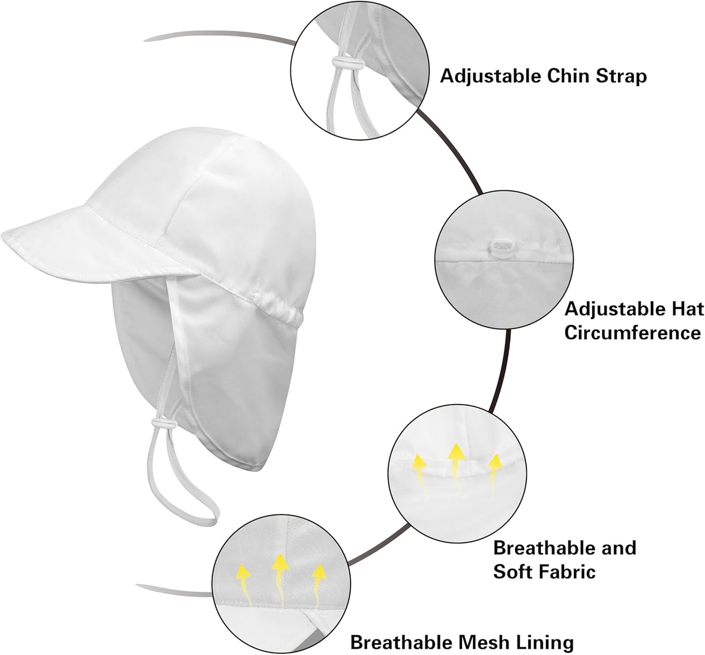 2 Pack Baby Sun Hats UPF 50+ Toddler Beach Hat for Girls Boys 0-4 Years