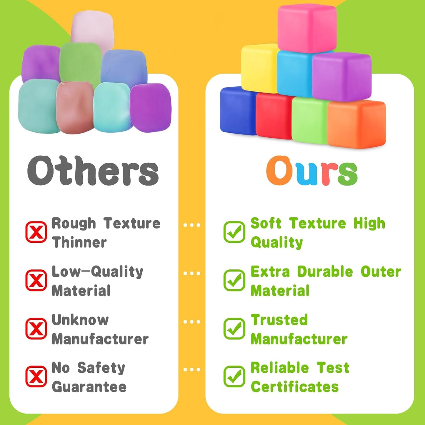 Slow Rising Stress Cube 30 Pack, Square Cube Fidget Ice Cube Stress Balls, Dough Stress Balls Soft Fidget Squishy Toys for Anxiety Relief, Pull Stretch Squishy Toy, Classroom Prize Box Toys