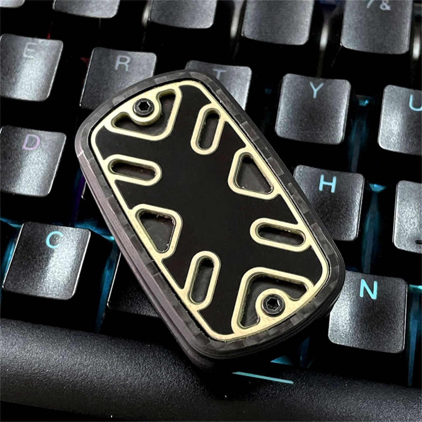 Rectangular Block Carbon Fiber Push Haptic Slider Adult Fidget Toys EDC ADHD Tool Anti-Anxiety Fidget Slider Stress Relief Toys Cool Stuff for Men (2023 New Black)