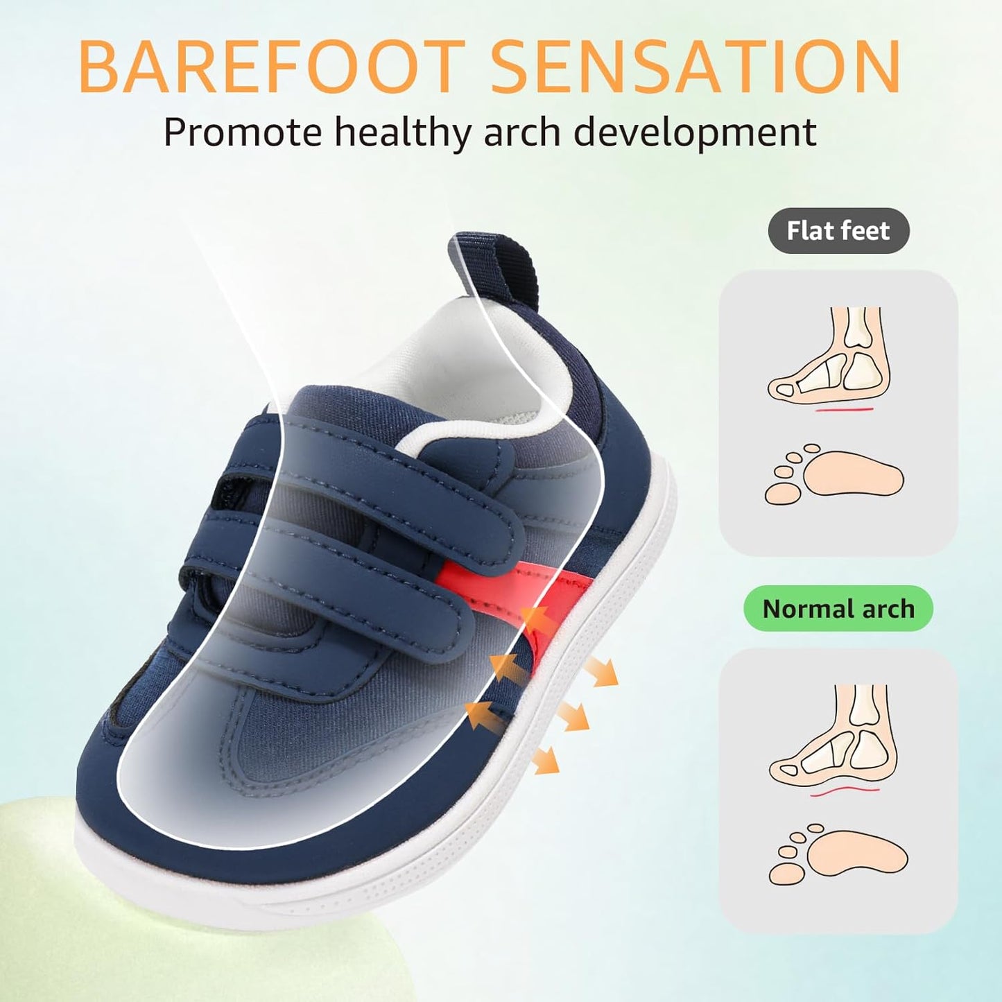 Toddler Wide Toe Box Barefoot Shoes Boys Girls Sneakers Zero Drop Kid Tennis Running Shoes Lightweight Non-Slip Comfortable Infant First Walking Shoe Outdoor Activities School