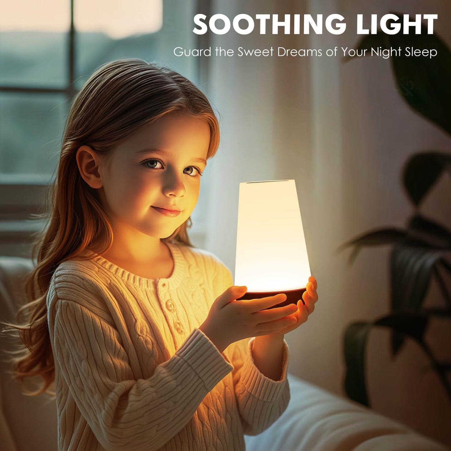 LED Night Light Bedside Lamp Touch and Remote Control Dimmable Tabletop 13 RGB Colors Changing 5 Brightness Adjustable Rechargeable Portable Lamp for Baby Kids Nursery Bedroom Bathroom Outdoor Camping