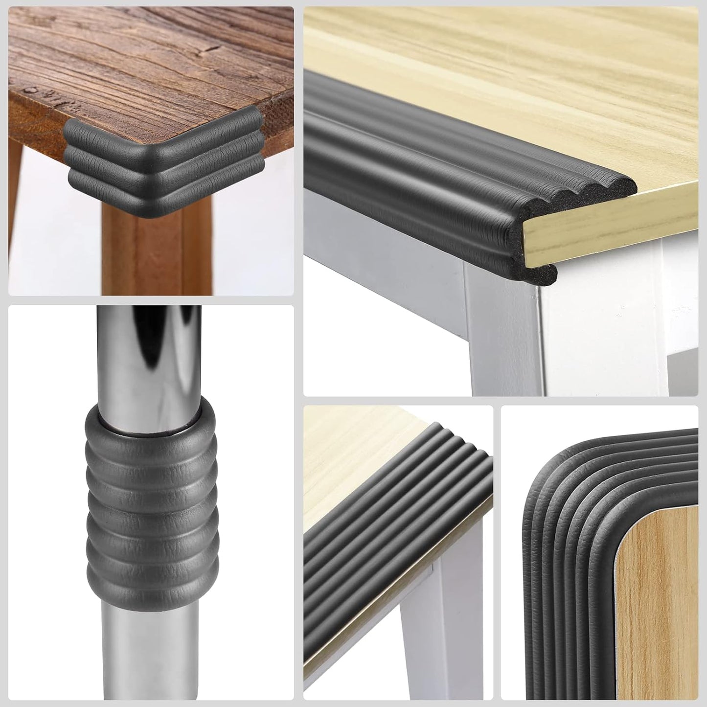 Upgrade Baby Proofing Edge Corner Protector, 16.4ft Edge Guards Padding with 3M Adhesive, Extra-Wide Soft Rubber Foam Padding, Furniture,Sharp Edge Safety Corner Edge Bumper Guard-Black