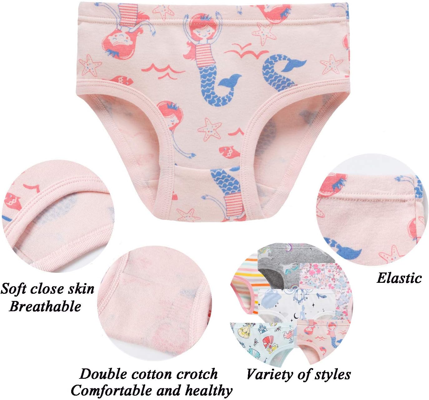 Hahan Girls Soft Panties Toddler Girls Cotton Underwear Kids Briefs