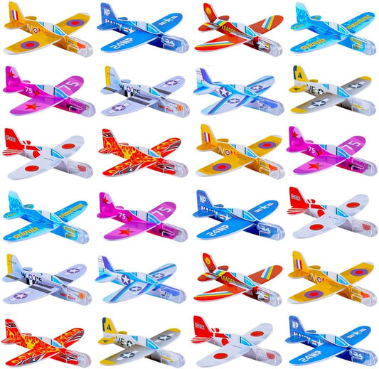 50 Pcs Foam Gliders Planes Toys for Kids, Paper Airplane, Party Favors Goodie Bag Stuffers, Outdoor Flying Toys, Bulk for Classroom Prizes Boys and Girls