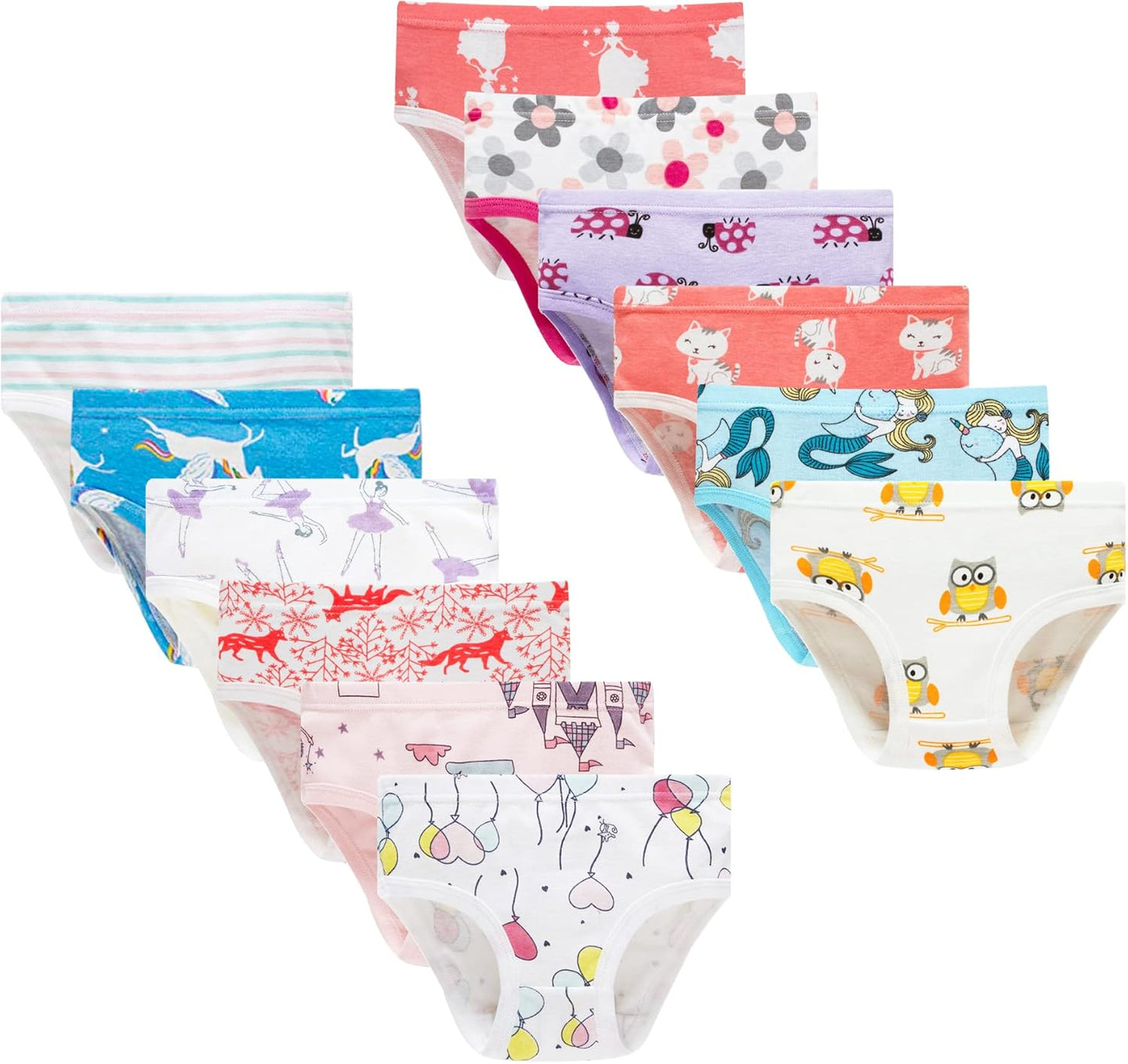 Barara King Little Girls' Soft Cotton Underwear Toddler Undies Kids panties