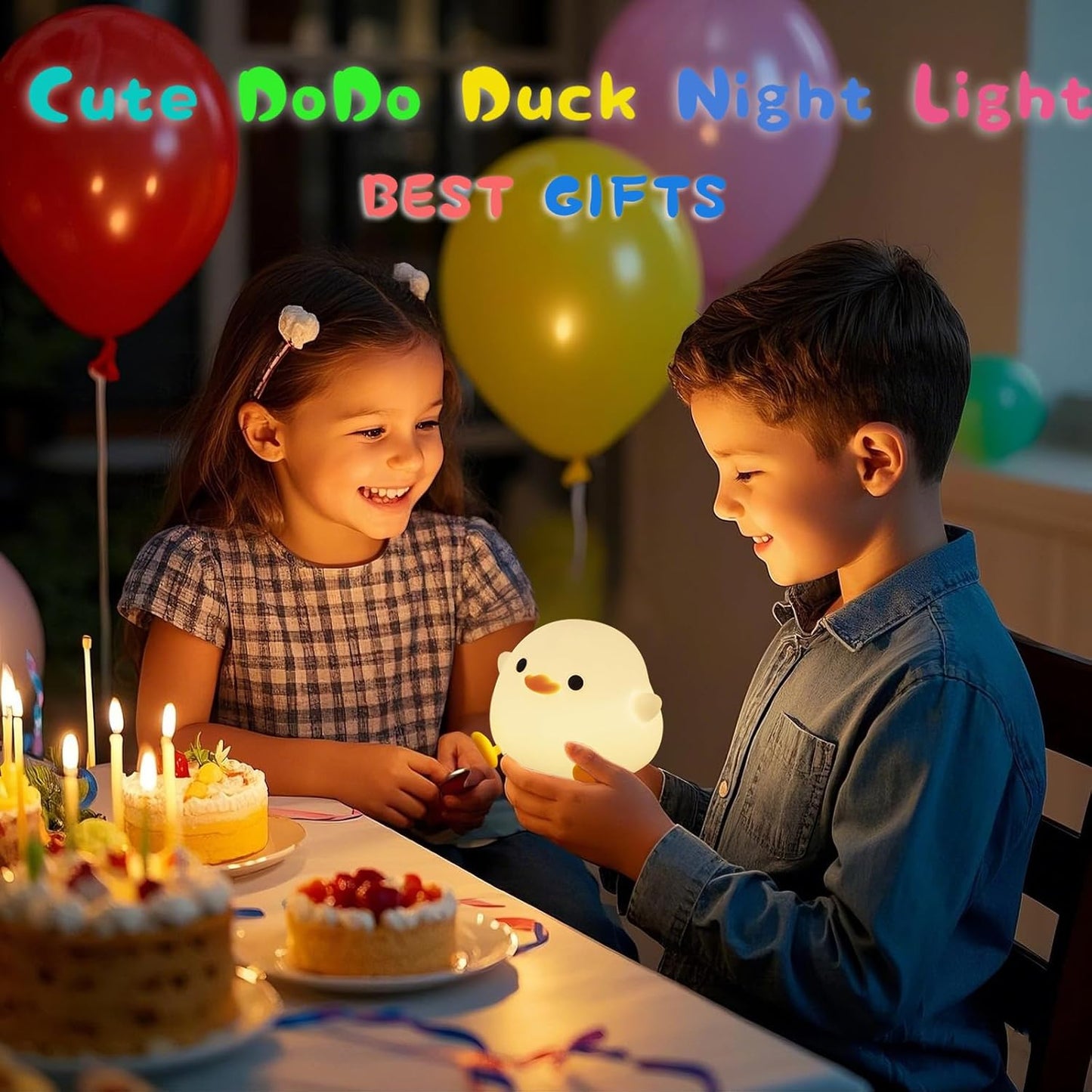DREAMING MY DREAM Cute Duck Lamp,Do Do Duck Night Light,Silicone Squishy Nursery Bedside Lamp,USB Rechargeable Touch Table Lampfor Bedrooms, Living Room Decor Gift Toy