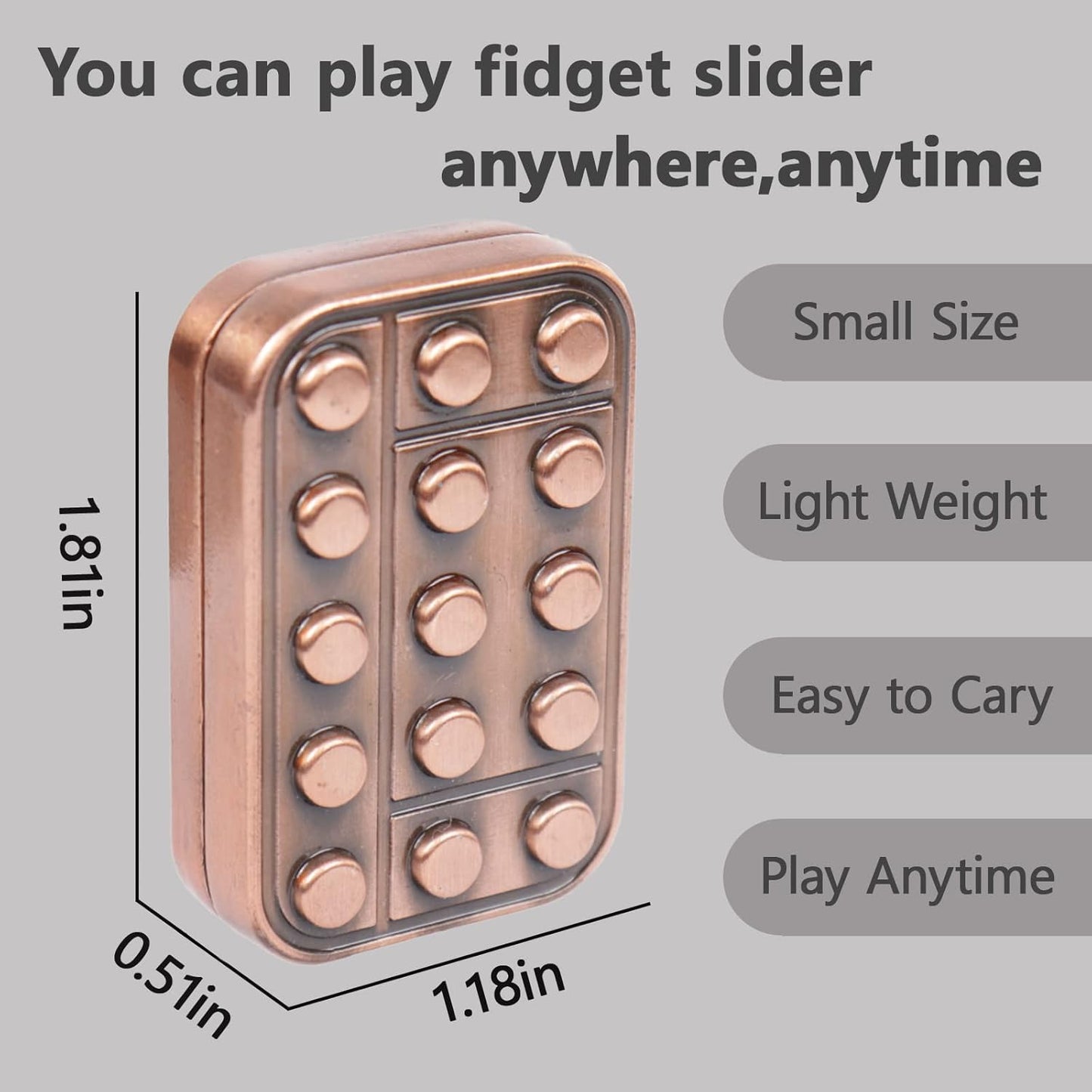 Fidget Toys Adults Metal Fidget Slider Magnetic EDC Haptic Fidget Toys for Adults - Copper