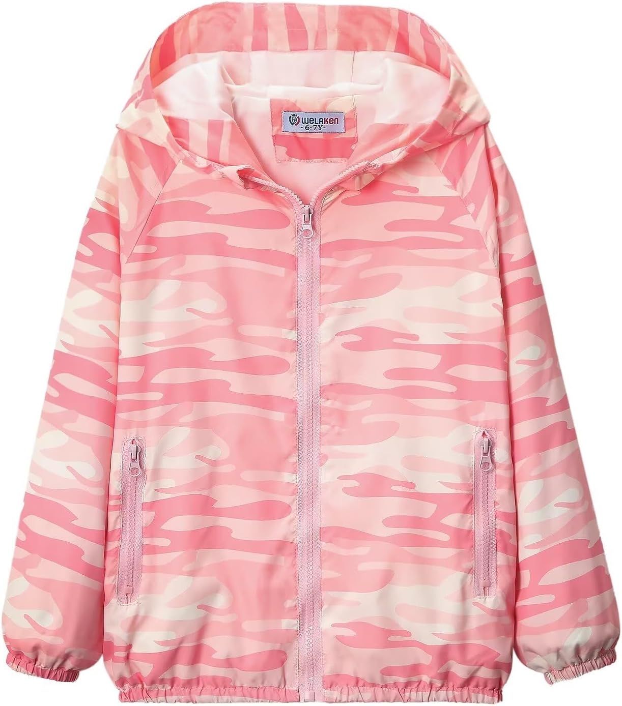 WELAKEN Lightweight Jacket for Girls Kids & Toddler II Girls' Print Water-Resistant Jacket