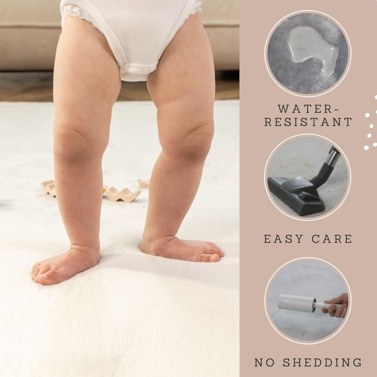 Premium Baby Playmat for Floor 60" x 80" Dark Gray – Cloudsoft Coral Velvet Memory Foam Rug for Crawling – Non-Slip, Water-Resistant, Non-Toxic, Easy-Care Muscle Mat – Thick Play Mat for Baby