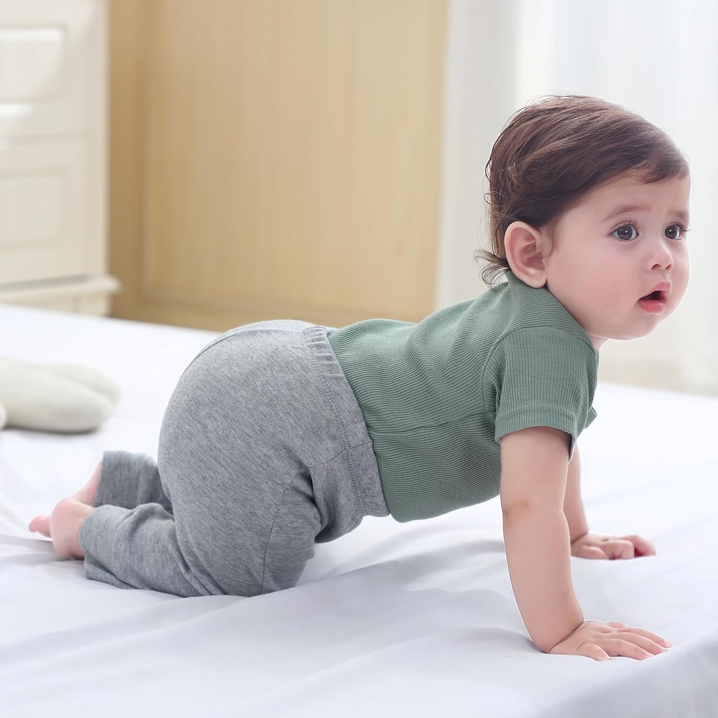 Baby Bodysuit and Pant Sets Ribbed Romper Soft Newborn Boy Girl Clothes Outfits Layette Gift Set