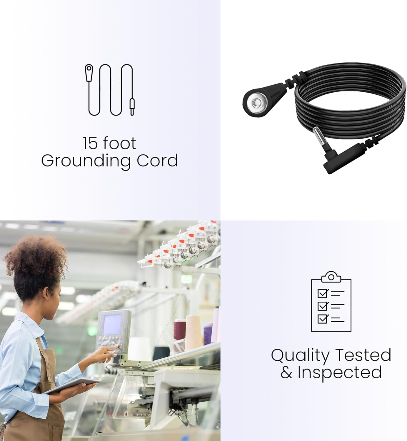 Hooga Grounding Pillow Case, Queen Size Earth Connected Pillowcase, Bedding. Improve Sleep, Energy, Inflammation, Snoring. 94% Organic Cotton, 6% Silver Fiber, 20’’x30’’ Size. Gray