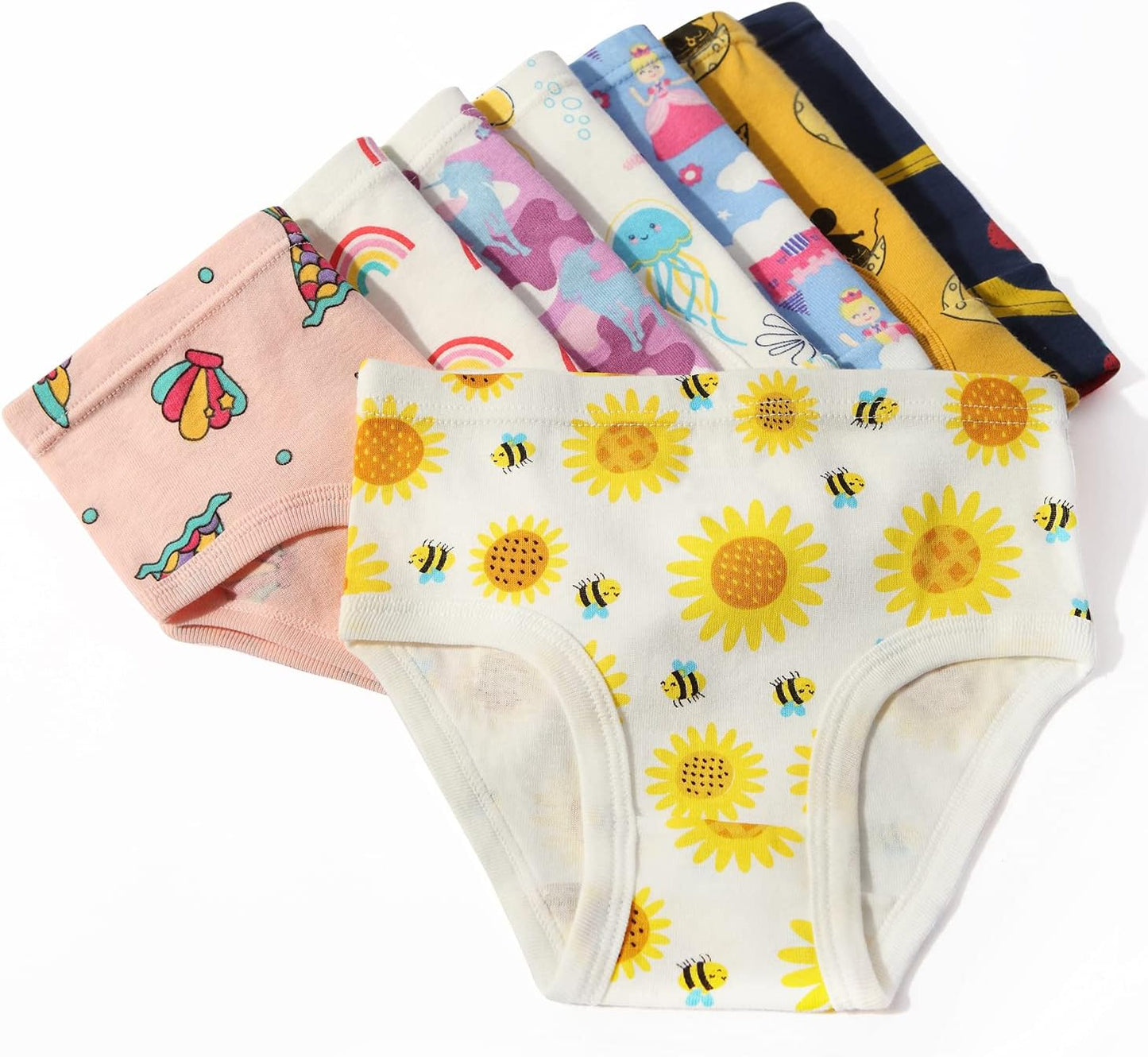 Girls' Cotton Brief Breathable Toddler Panties Kids Assorted Underwears 6-8 pieces
