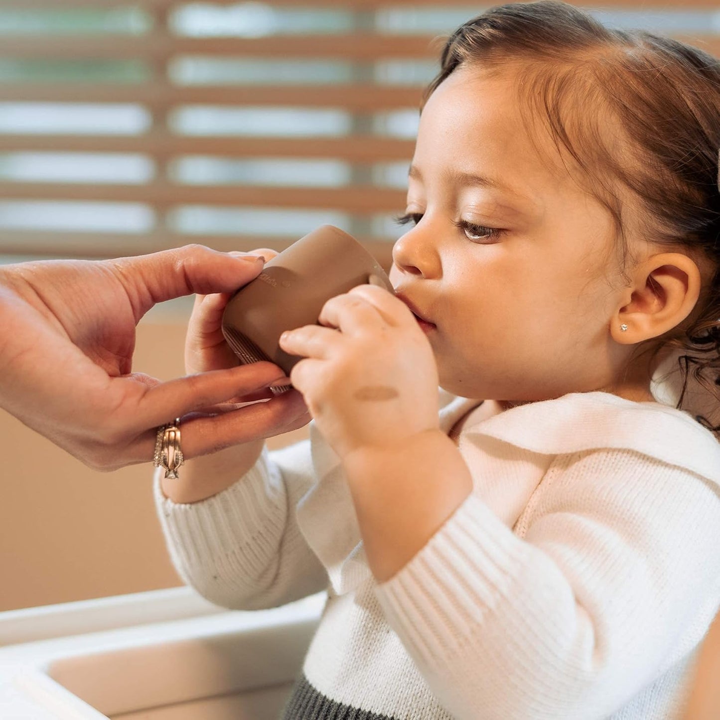 | Teenie Tiny™ Silicone Developmental Baby-Led Weaning Drinking Cups (2 pack) (Mauve)