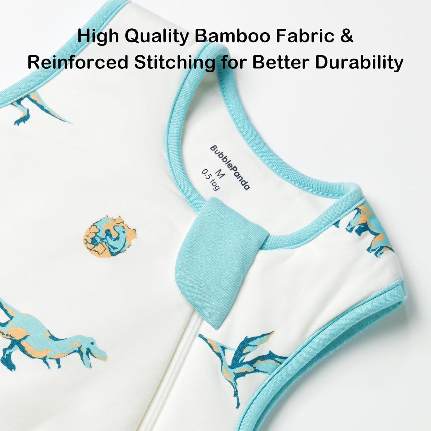 BubblePanda Rayon Made from Bamboo Sleep Sack 0-6 Months 0.5 Tog Soft Newborn Sleep Sack 3-6 Months for Infant Babies 2-Way Zipper Wearable Blanket Baby 0-3 Months