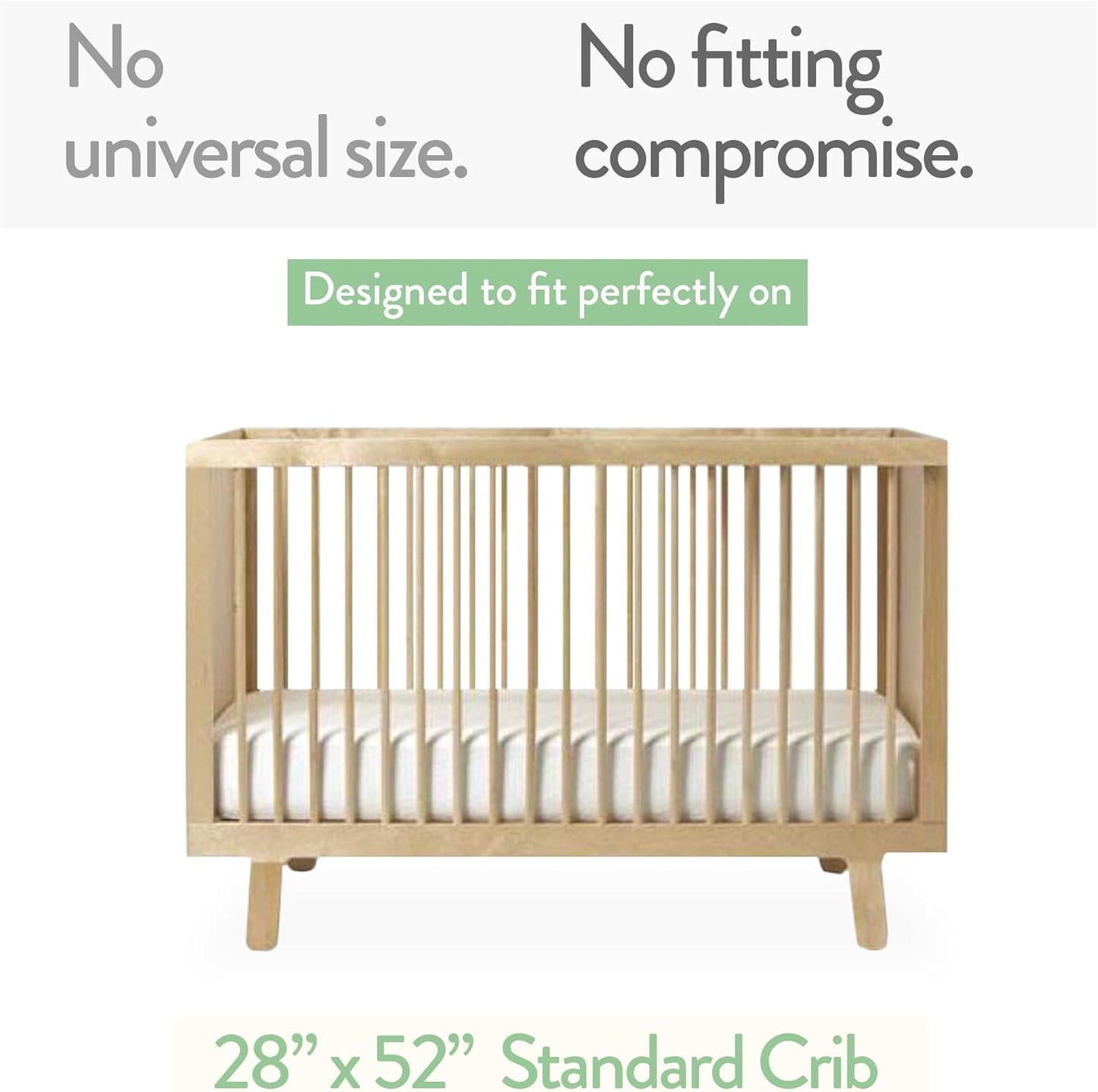 Joey + Joan Fitted Crib Sheets 28 x 52 – Compatible with Standard Crib Mattress and Toddler Bed – 100% Jersey Cotton – Light + Dark Grey – 2 Pack