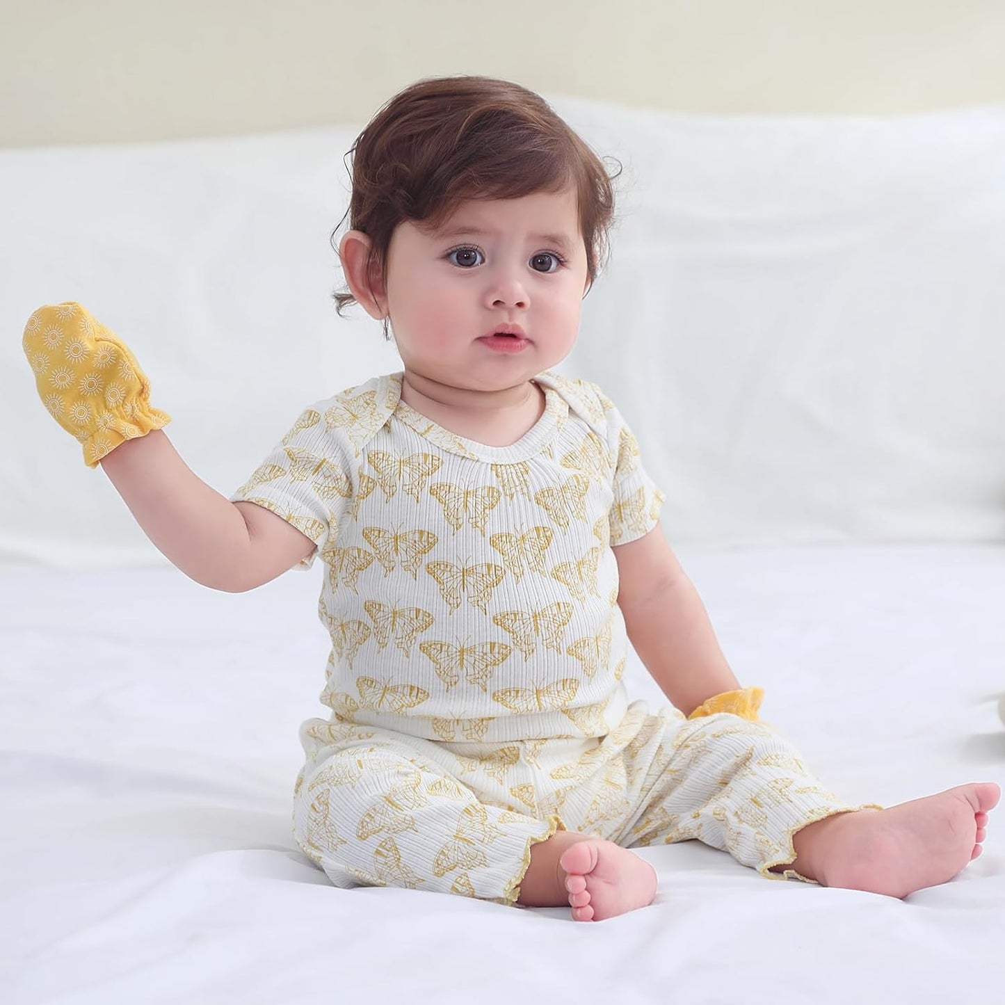 Baby Bodysuit 6 Pack Soft Mixed Ribbed Short Sleeve Romper Infant Boy Girl Clothes Set