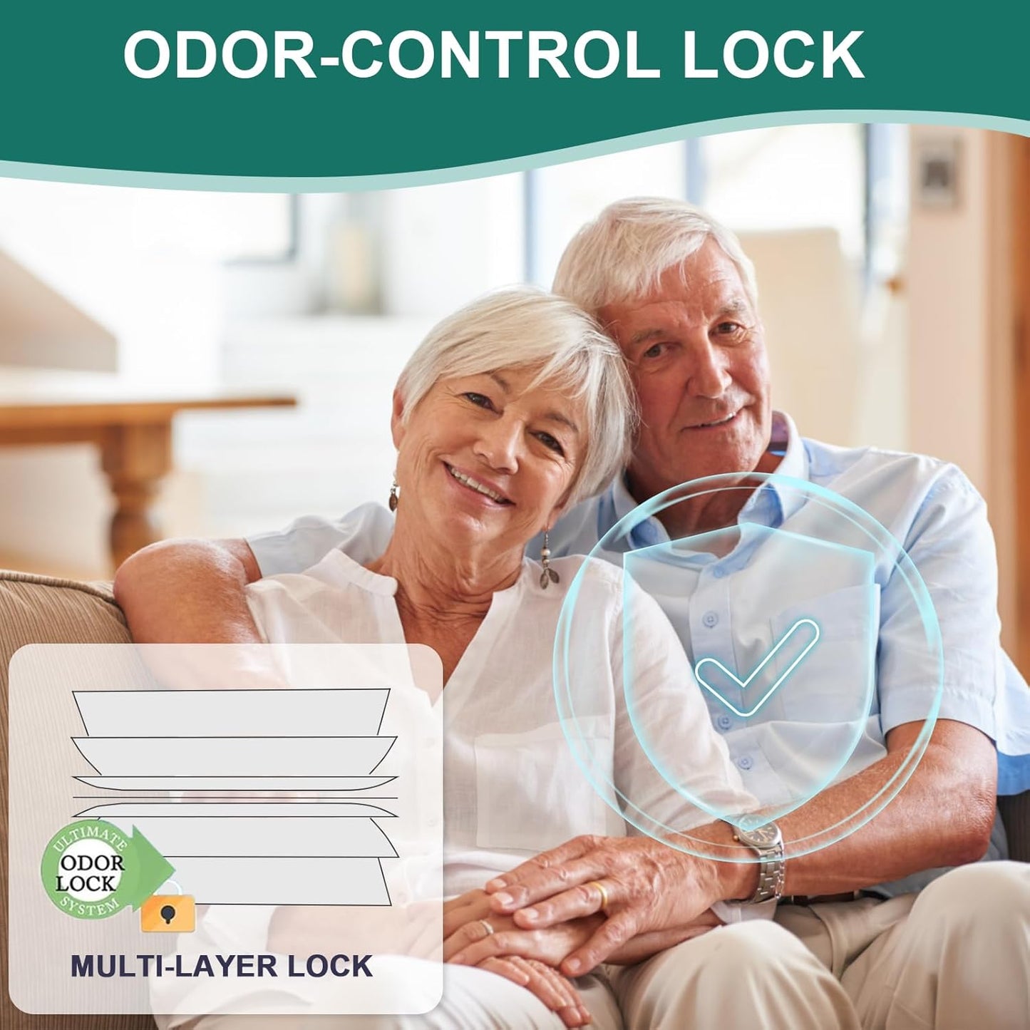 Adult Diaper Liner Refills Compatible with Janibell Akord 330 Slim 2 Pack for 1210 Diapers(Extra 10% Length&30% Thickness) Incontinence Disposal System Plant Scent to Eliminate Waste/Odor Resistant