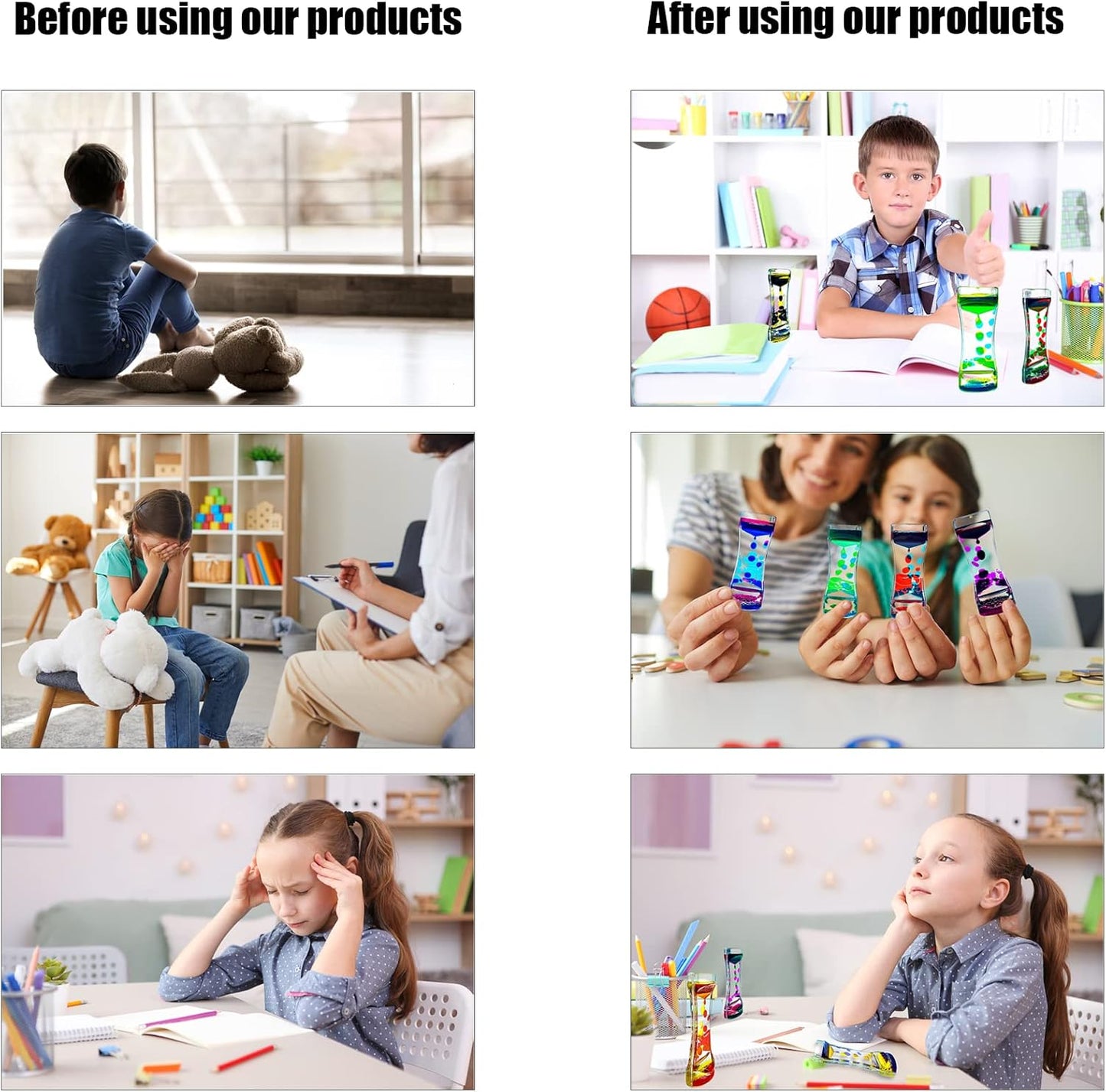 Liquid Motion Bubbler for Kids and Adults Pack of 10 Great Rainbow Series Liquid Bubbler Timer Sensory Fidget Relaxation Stress Relief and Anxiety Relief Relaxing Autism