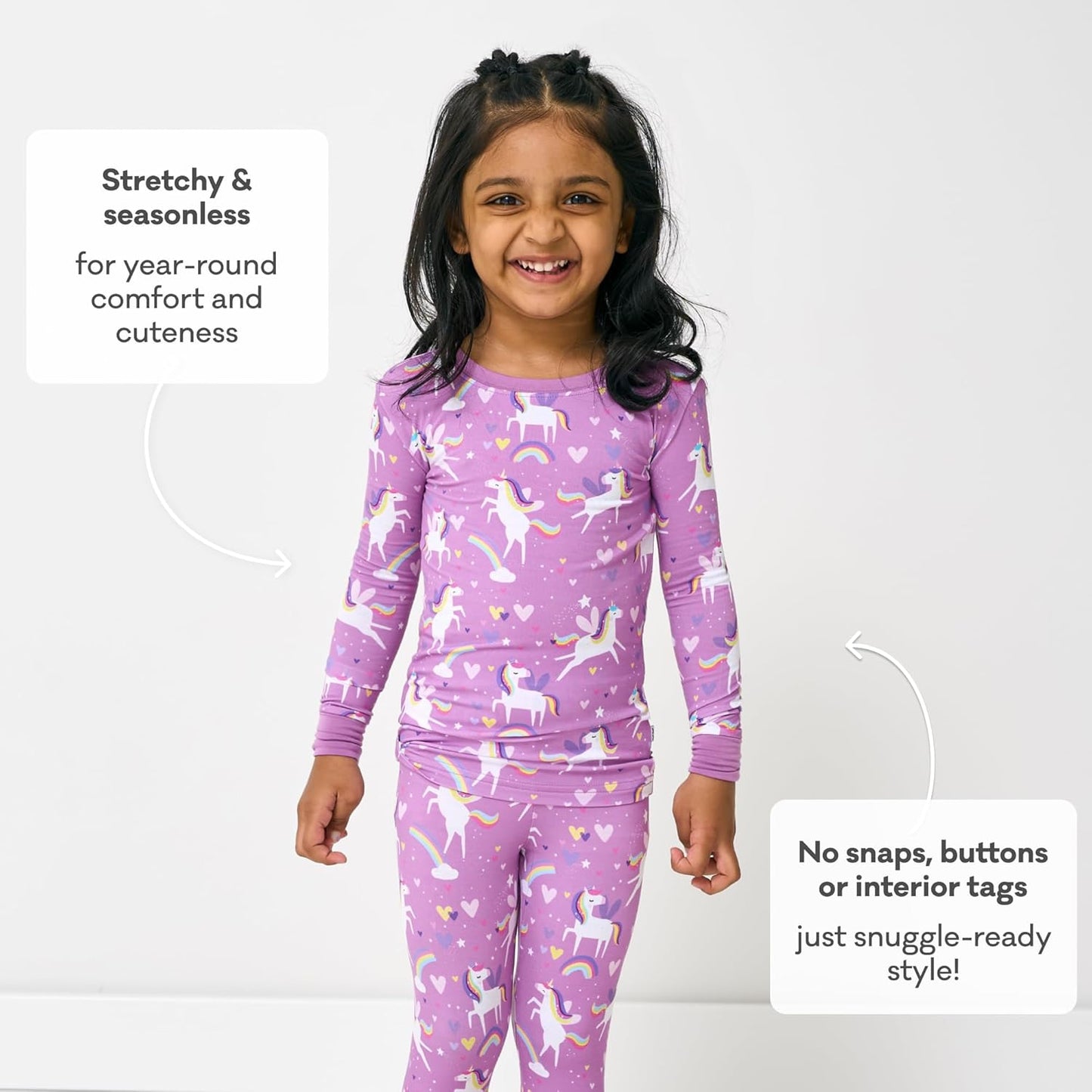 Little Sleepies Two-Piece Pajama Set for Boys & Girls, Soft Viscose from Bamboo Toddler Pajamas for Kids, Family Matching PJs