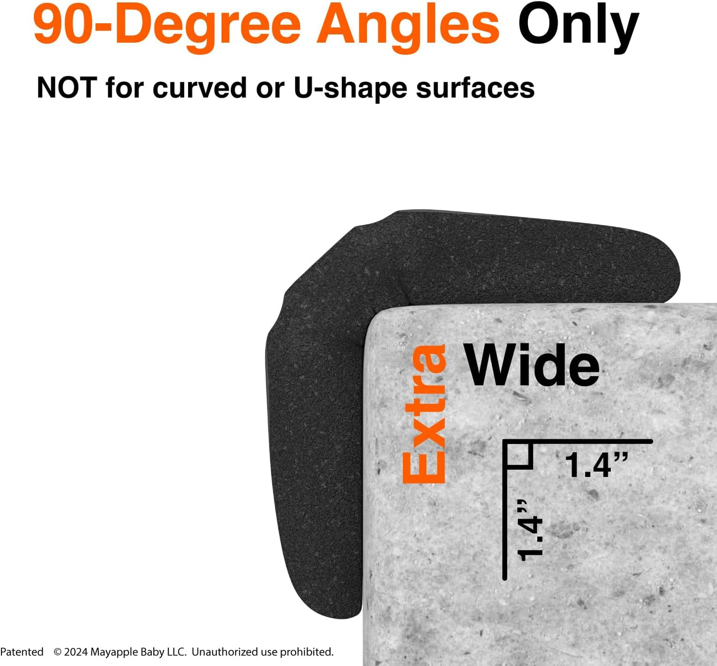 Roving Cove PreFit (Broad) Fireplace Edge Corner Protector (Extra Wide 9ft Edge 2 Corners), Baby Proofing Bumper Guards, Onyx Black, Pre-Taped, for Straight Surfaces - New & Improved