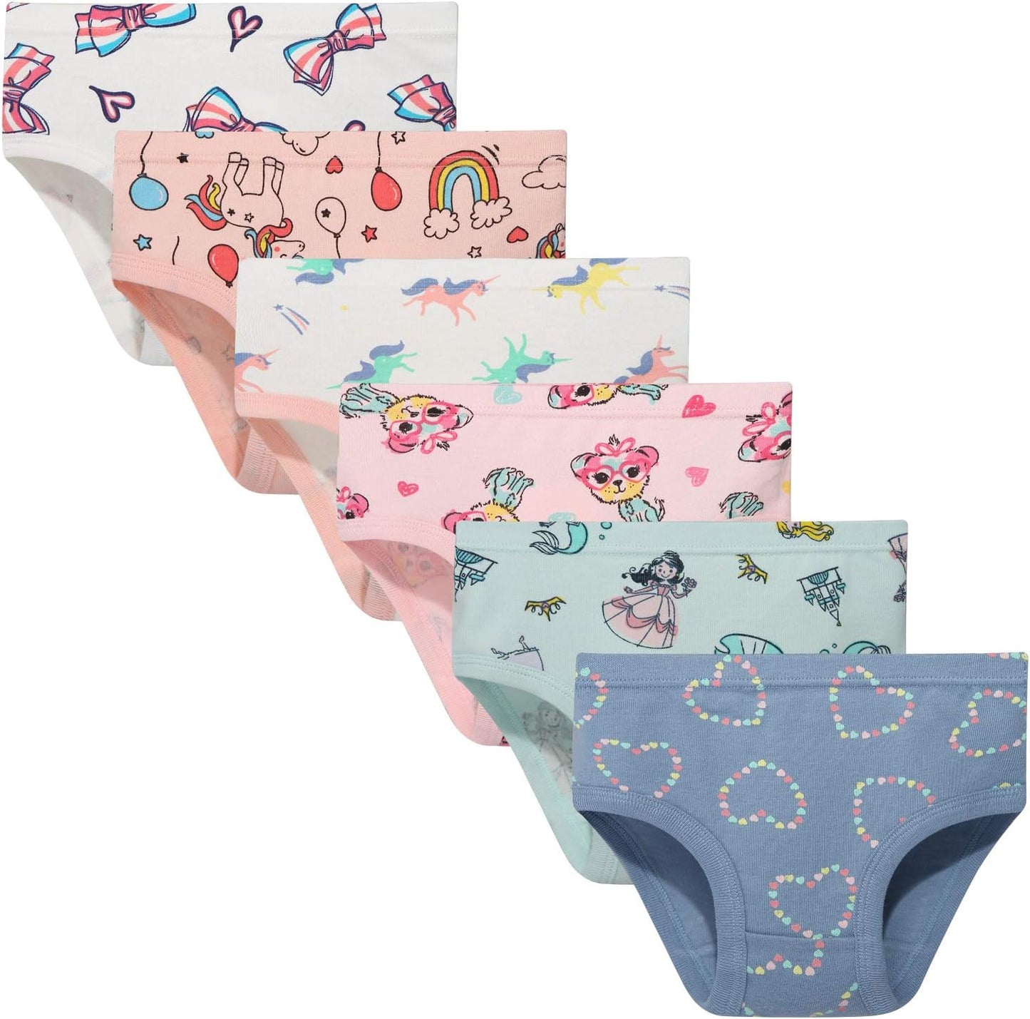 Girls' Cotton Brief Breathable Toddler Panties Kids Assorted Underwears 6-8 pieces