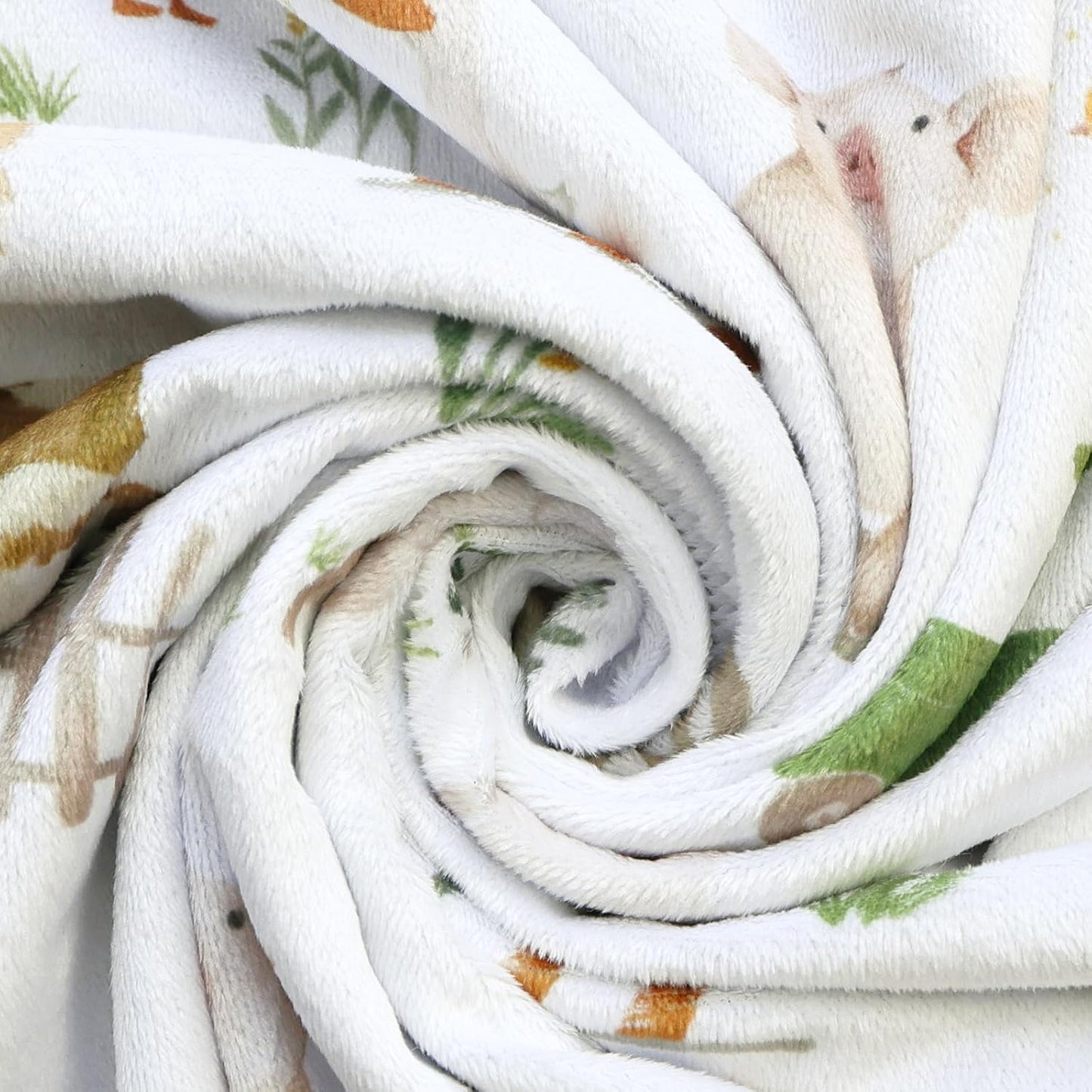 HOMRITAR Baby Blanket for Boys Girls Soft Plush Minky Toddler Blanket with Double Layer Dotted Backing, Cute Farm Cow Multicolor Printed 30 x 40 Inch (75 x 100 cm)