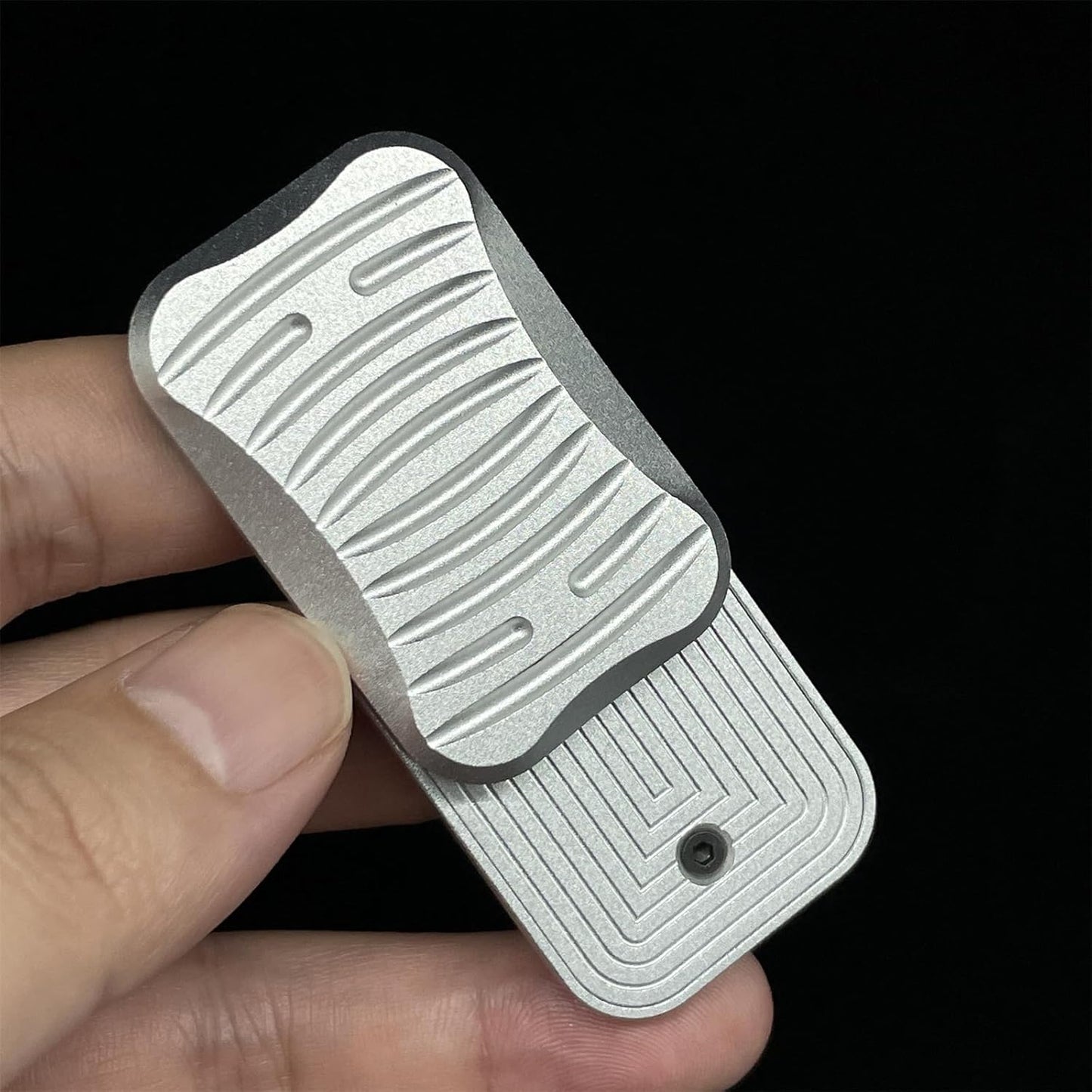 Unrestricted Push 3 Click Haptic Slider EDC Fidget Clicker Metal Fidget Toys ADHD Tool Anti-Anxiety Office Desk Toys Adult Stress Relief Toys (Sword Mark Alloy Haptic Slider)