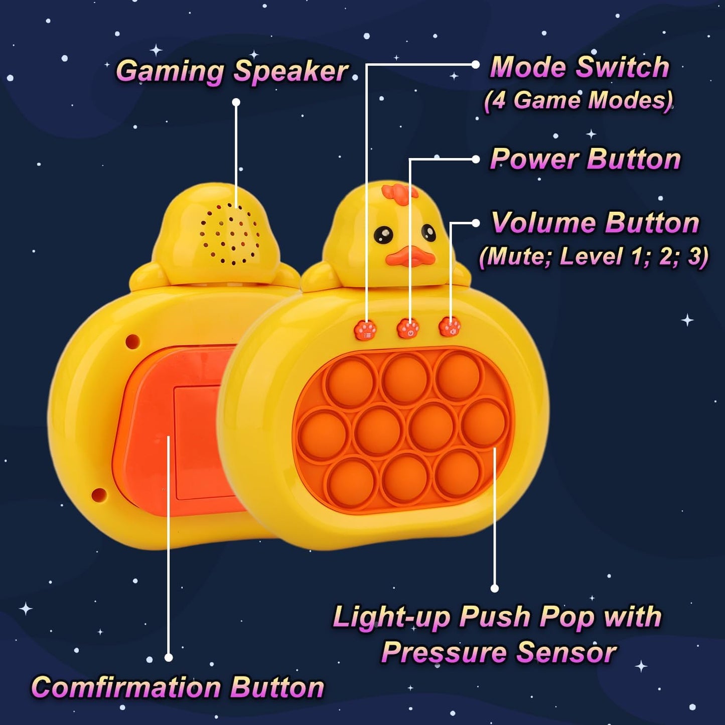 Quick Push Console with Instant Sound Feedback | Handheld Fast Speed Pushing Game | Pop The Target Interactive Educational Sensory Fidget Toy for Kids Adults | Fun Toy for Children 3-12