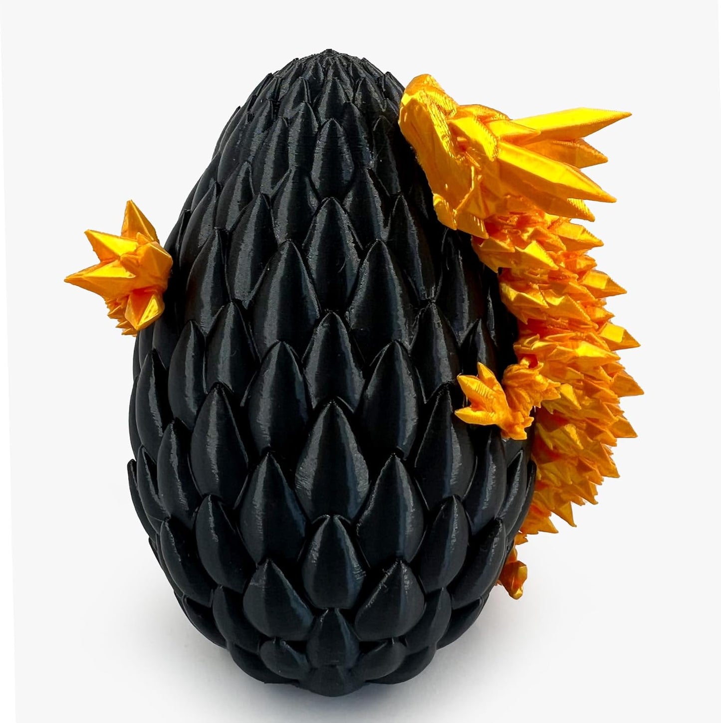 3D Printed Dragon in Egg,Full Articulated Dragon Dragon with Dragon Egg,Flexible Joints Suitable for Administrative Desk (Black)