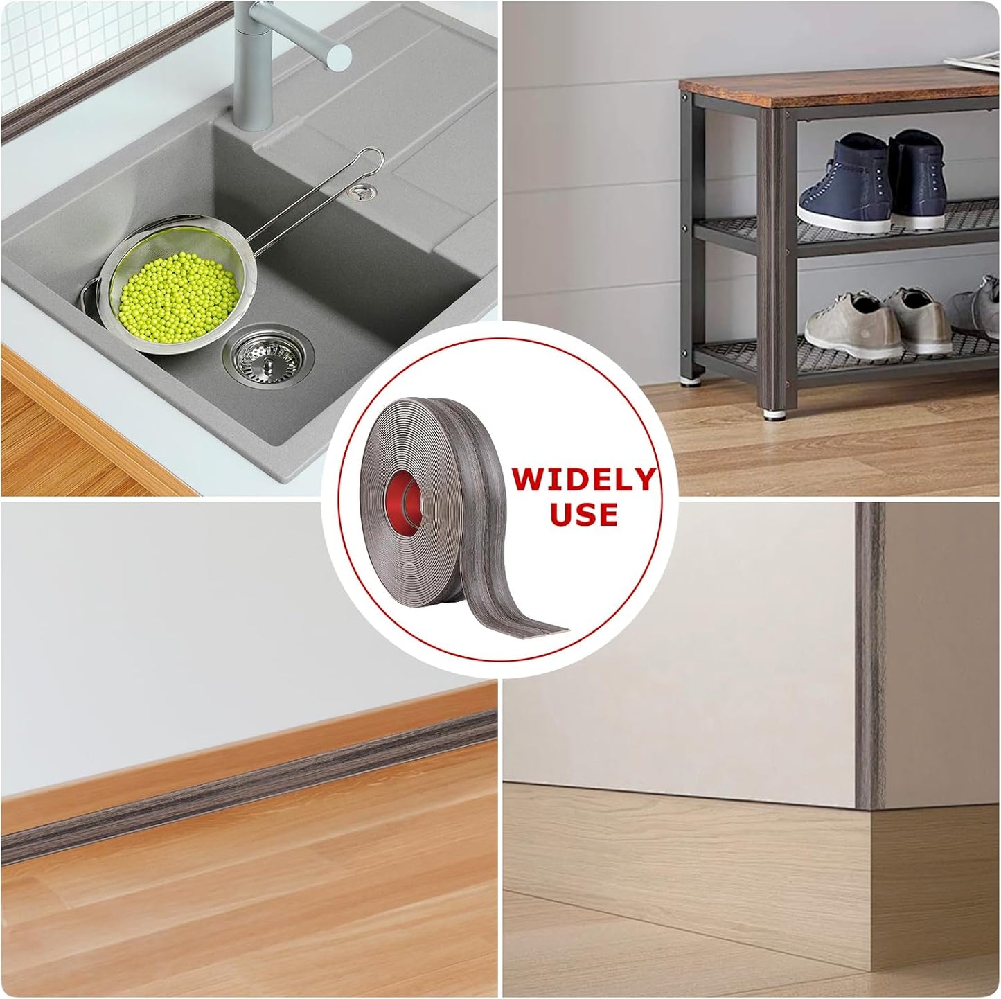 Flexible Wall Corner Protector Moulding Trim Peel and Stick Wall Corner Guards Edge Protector Self Adhesive Molding Trim Strip for Edge Ceiling (Brown Walnut Wood Grain, 1.6 in x 20 Ft)