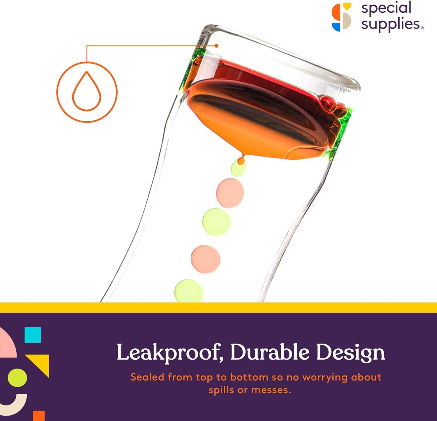 Special Supplies Liquid Motion Bubbler Toy (4-Pack) Colorful Hourglass Timer with Droplet Movement, Bedroom, Kitchen, Bathroom Sensory Play, Cool Home or Desk Decor