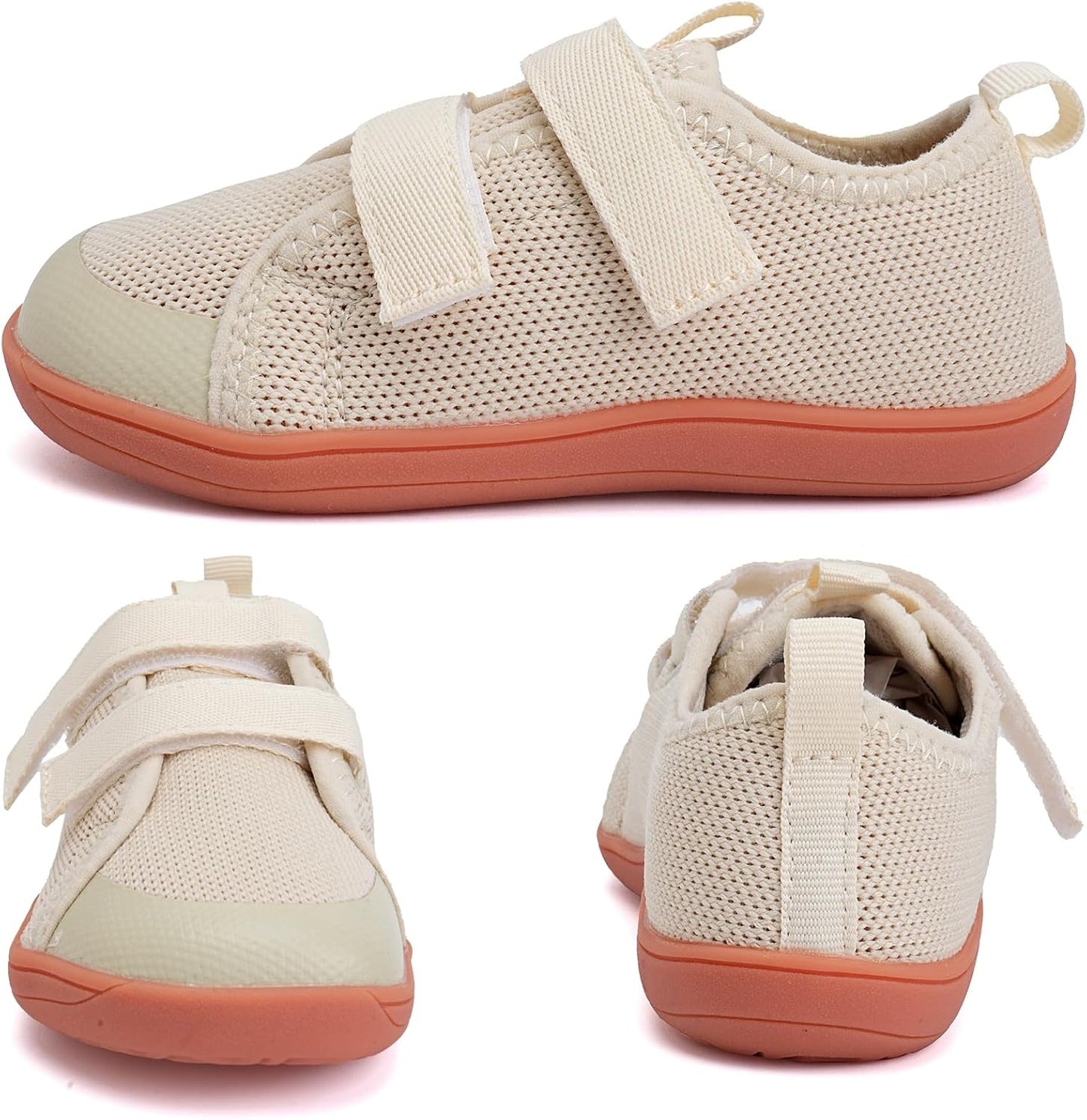 WateLves Toddler Little Kids Wide Barefoot Shoes The First Walking Shoes Girls Boys Breathable Zero Drop Minimalist Sneakers with Wide Toe Box Natural to Grow