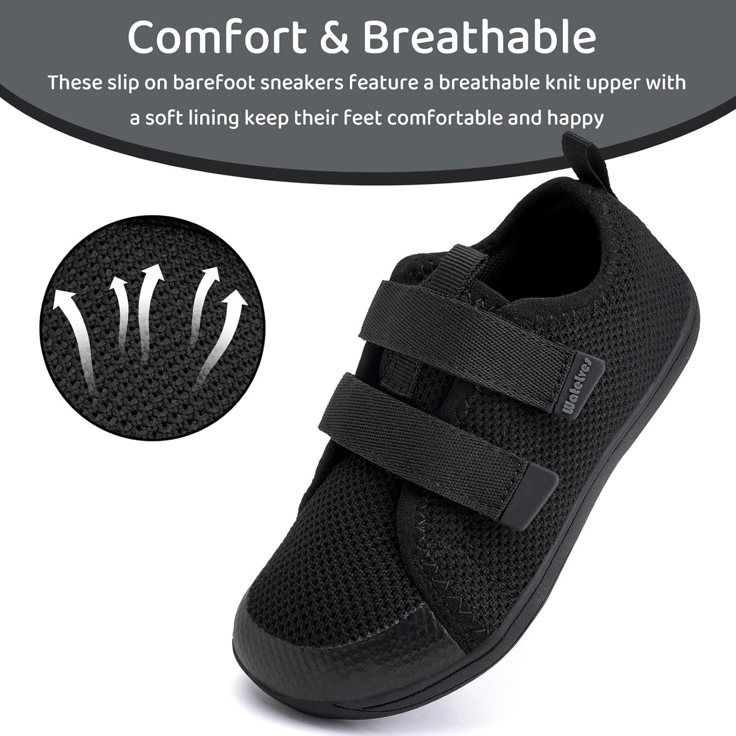 WateLves Toddler Little Kids Wide Barefoot Shoes The First Walking Shoes Girls Boys Breathable Zero Drop Minimalist Sneakers with Wide Toe Box Natural to Grow